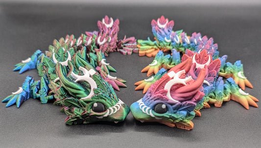 Baby Lunar Dragon 3d printed Dragon Articulated Dragon 3D Printed Sensory Stress Fidget Articulated Crystal Dragon Fidget dragon fidget