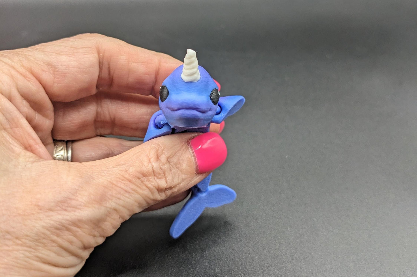 Adorable Articulated Baby Narwhal by Cinderwing