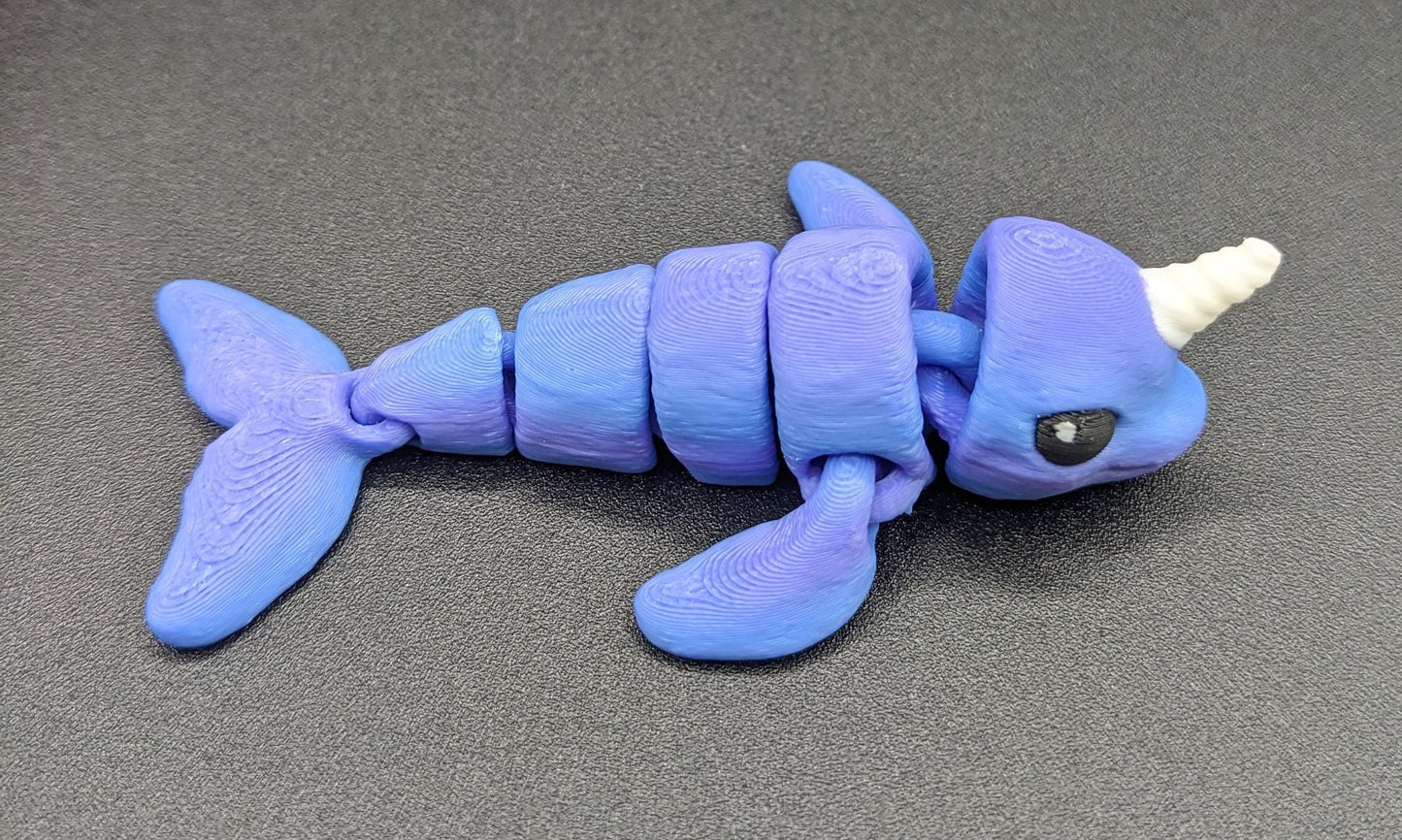 Adorable Articulated Baby Narwhal by Cinderwing