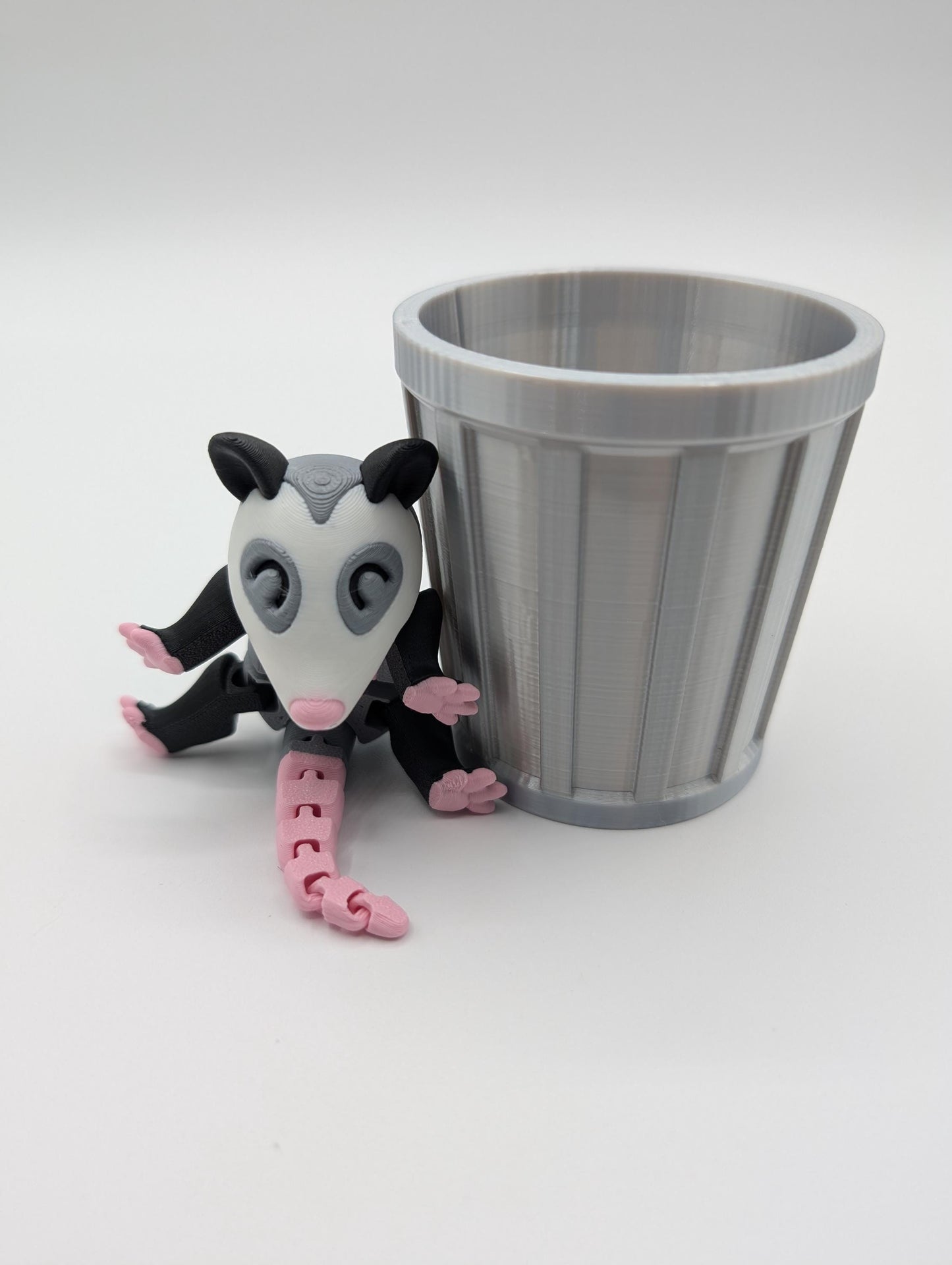 Possum with Trash Can Fidget Toy - 3D Printed Cute Stress Relief