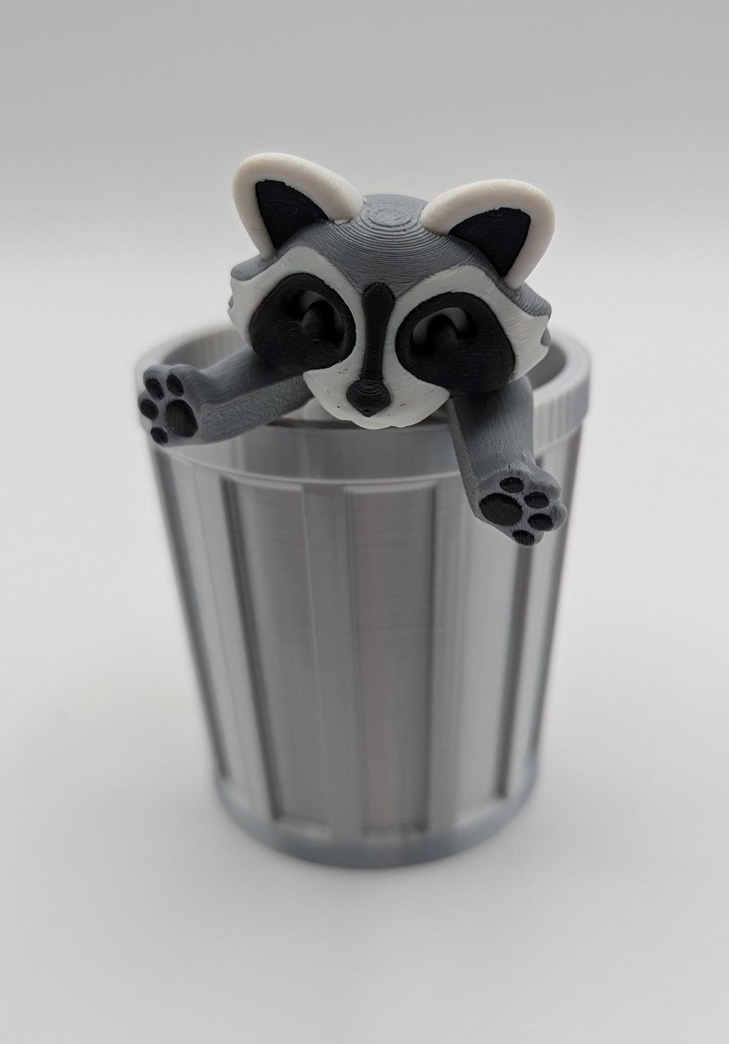 Raccoon with Trash an Fidget Toy Fun 3D Printed Stress Relief.