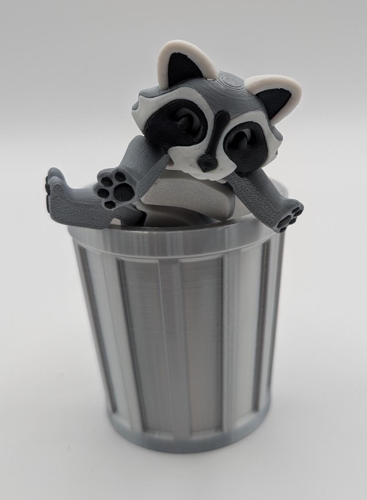 Raccoon with Trash an Fidget Toy Fun 3D Printed Stress Relief.