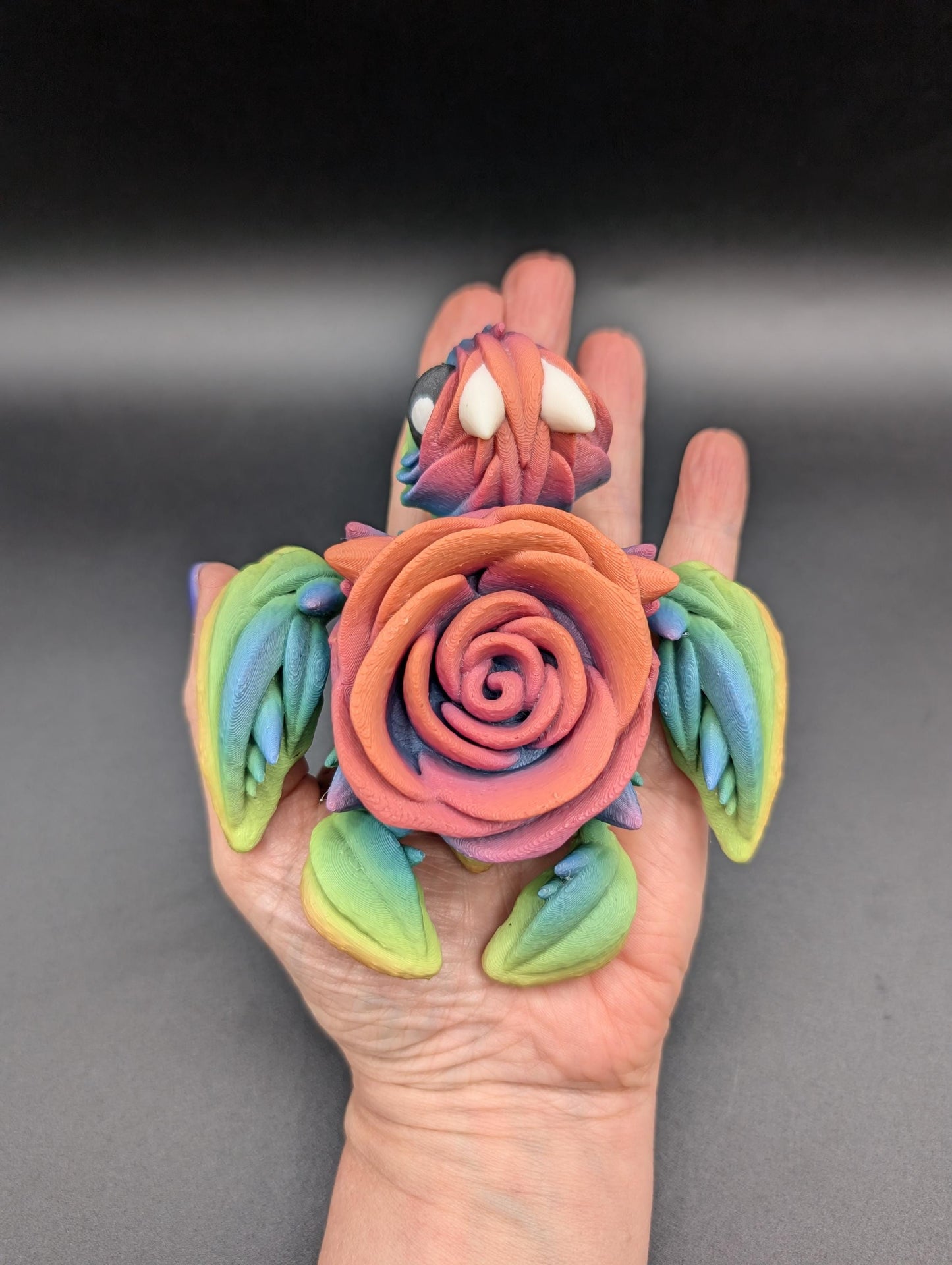 Turtle Unique 3D Printed Rose Turtle Sculpture Charming Home Decor Gift Idea