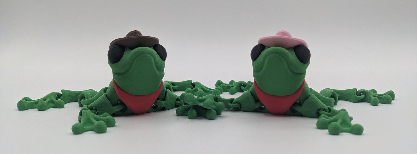 Cowboy Cowgirl Articulated Frog