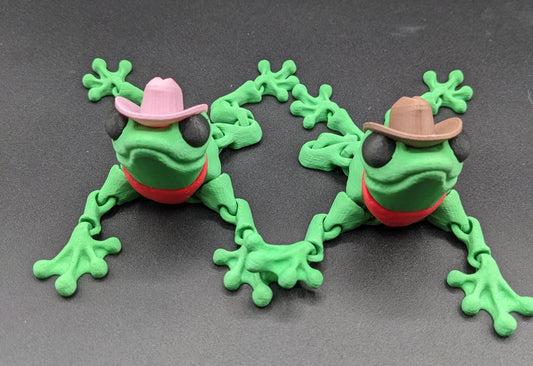 Cowboy Cowgirl Articulated Frog