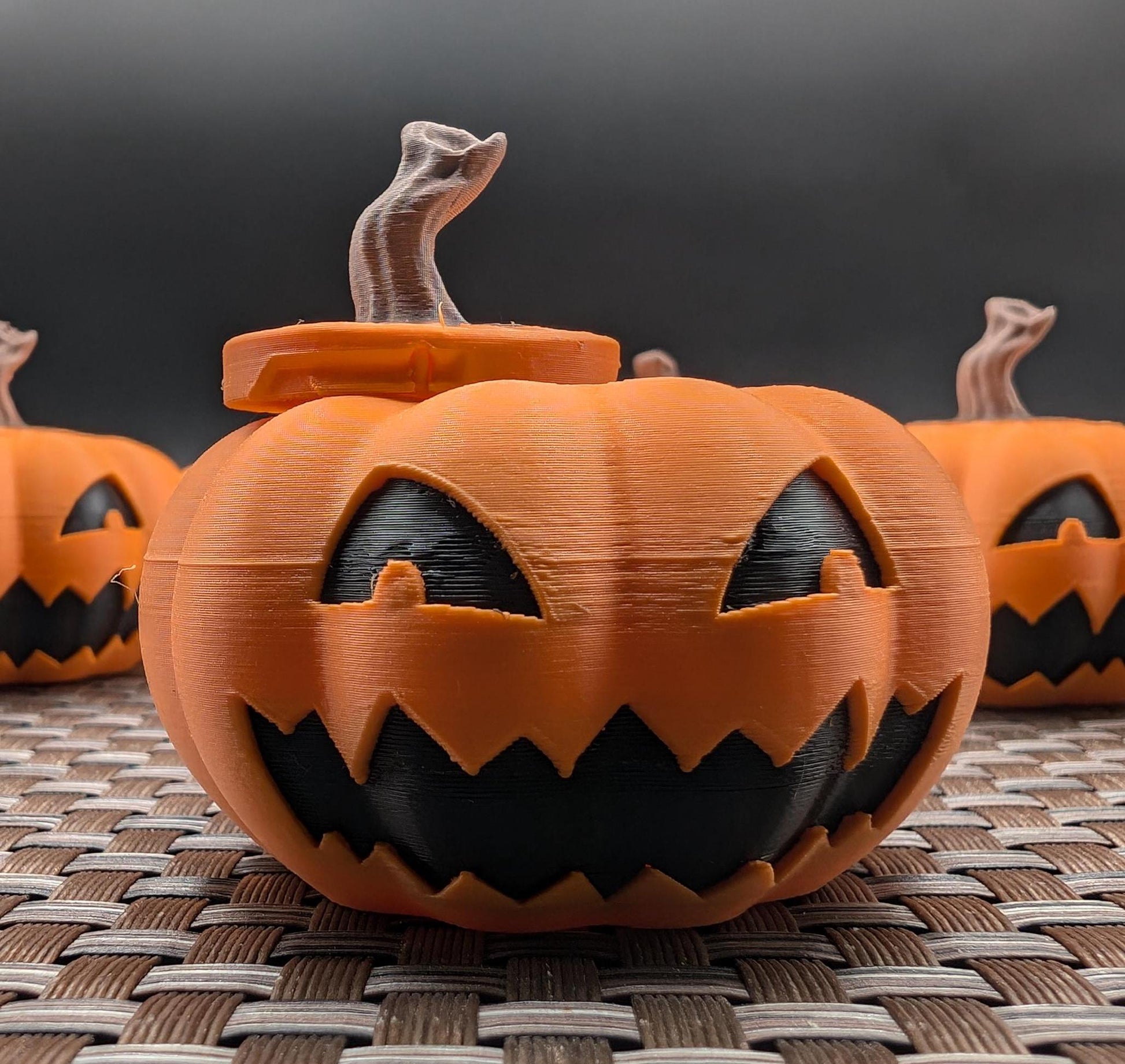 Introducing our Spooky Halloween Pumpkin Toy, a delightful blend of mischief & spooky fun. Perfect for Halloween enthusiasts & collectors, this pumpkin toy adds a playful touch to your seasonal decor. Top comes off to hide small items, even a spider!