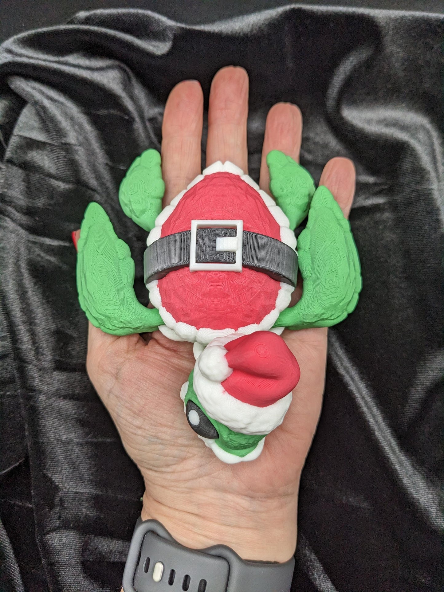 Bring holiday cheer with our Jolly Articulated Santa Sea Turtle! Our festive turtle is dressed for the season in a Santa-inspired suit ensured to bring joy and smiles for the holiday season!