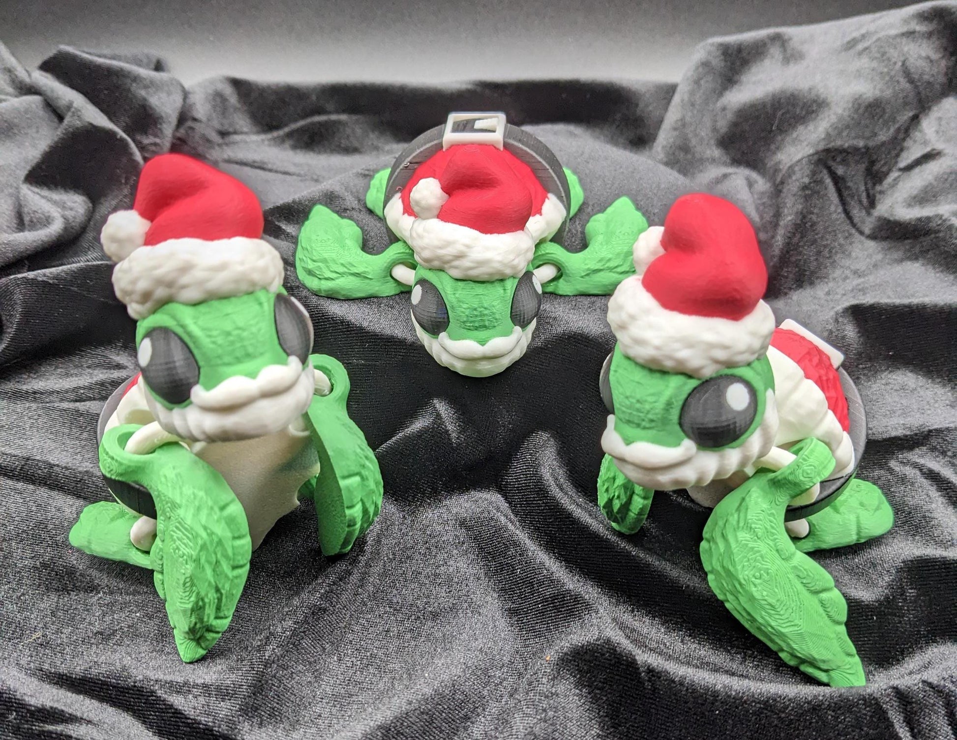 Bring holiday cheer with our Jolly Articulated Santa Sea Turtle! Our festive turtle is dressed for the season in a Santa-inspired suit ensured to bring joy and smiles for the holiday season!
