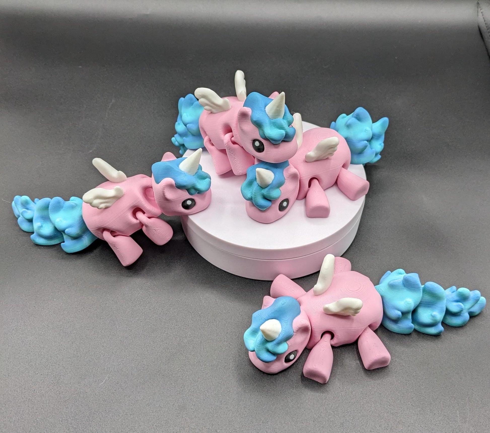 Our Magical Articulated Baby Unicorn Fidget Toy is perfect for fidgeting, imaginative play, or as a whimsical desk accessory. The perfect gift for the unicorn lover in your life or gift for yourself!