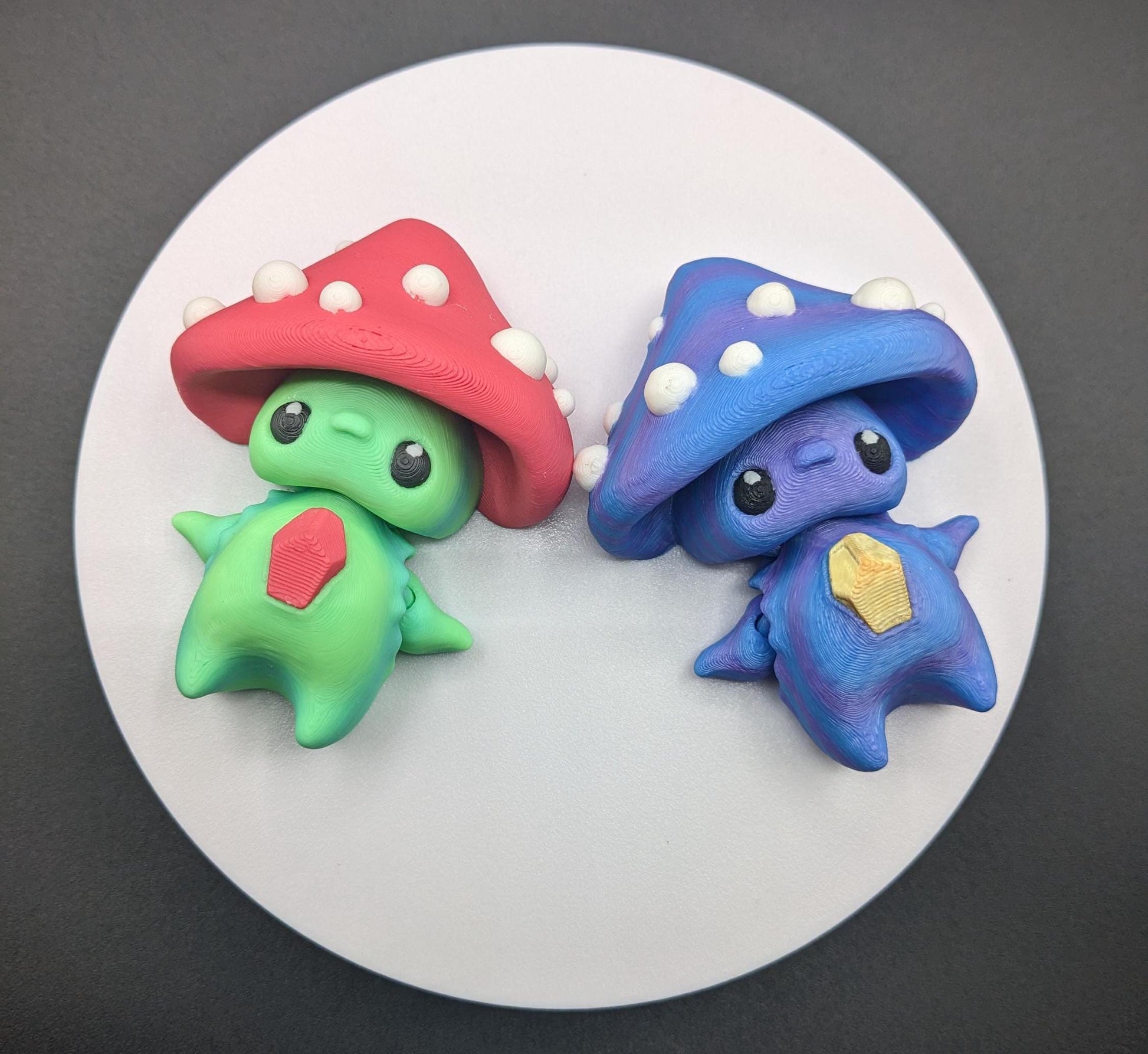 Our Mischievous Articulated Mushroom Pixies are designed with fully articulated joints, making this Mushroom Pixie perfect for fidgeting, imaginative play, or adding a touch of mischief to your desk or shelf decor.