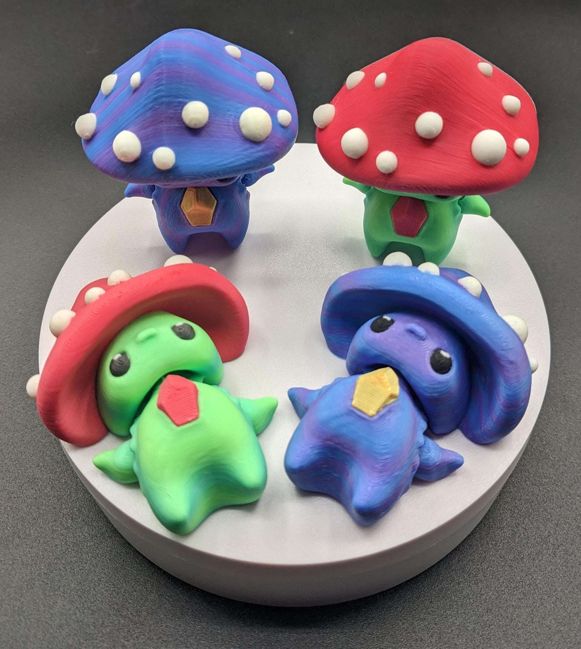 Our Mischievous Articulated Mushroom Pixies are designed with fully articulated joints, making this Mushroom Pixie perfect for fidgeting, imaginative play, or adding a touch of mischief to your desk or shelf decor.