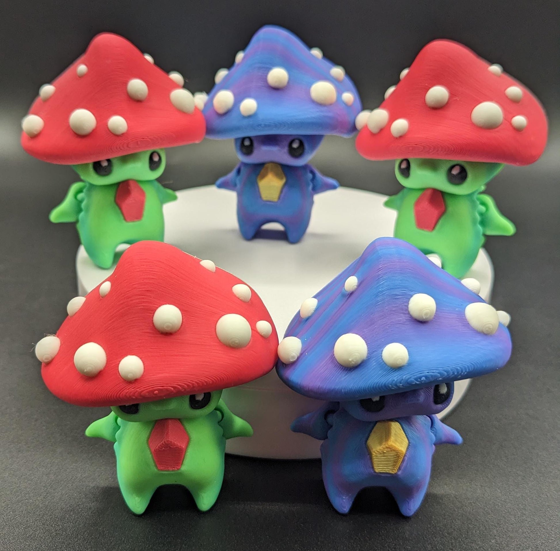 Our Mischievous Articulated Mushroom Pixies are designed with fully articulated joints, making this Mushroom Pixie perfect for fidgeting, imaginative play, or adding a touch of mischief to your desk or shelf decor.