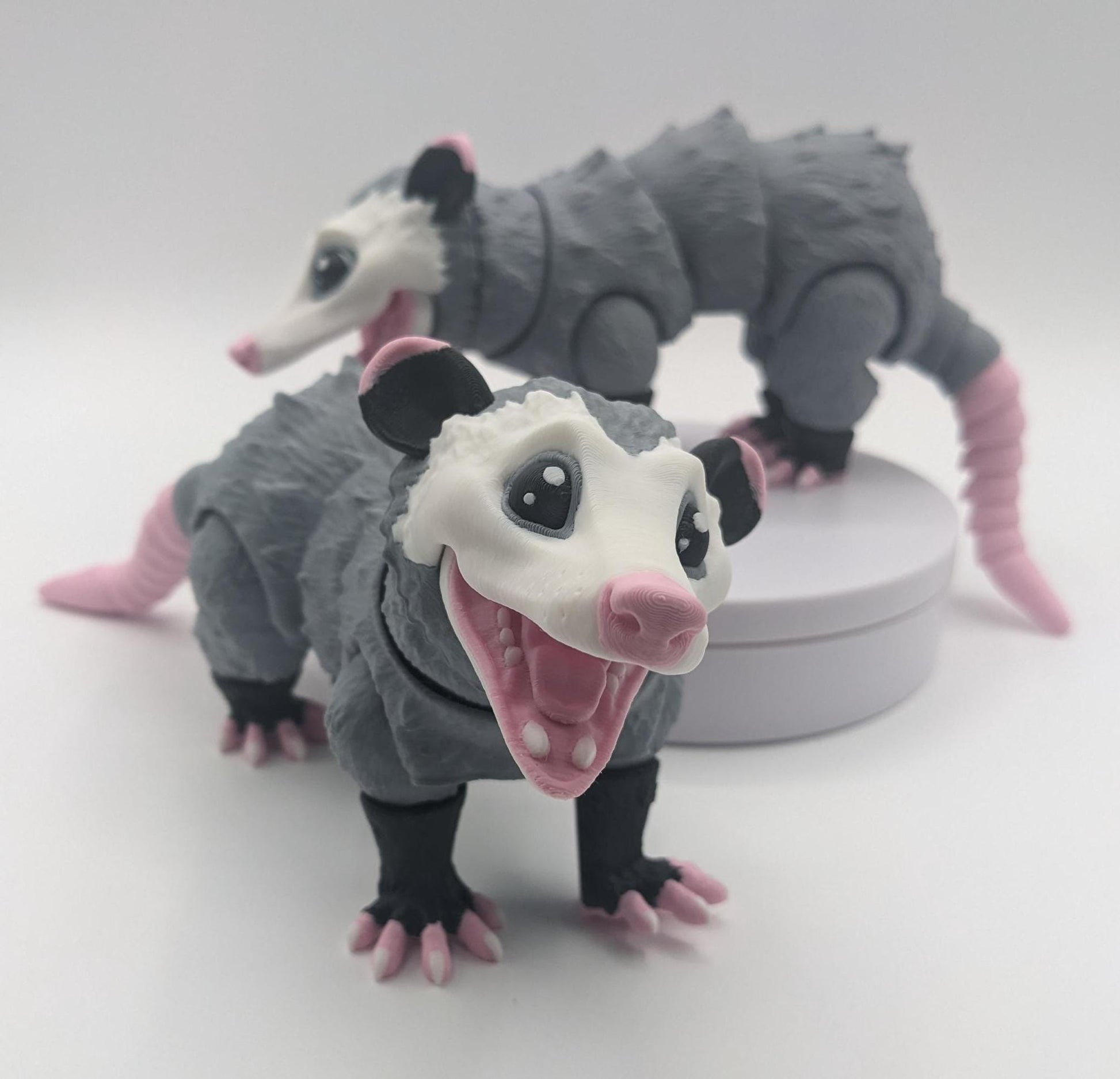 Bring a little mischief and charm to your life with the Articulated Opossum Toy Fidget! This adorable 3D-printed creation is perfect for opossum lovers, fidget toy enthusiasts, or anyone looking for a unique and playful stress reliever.