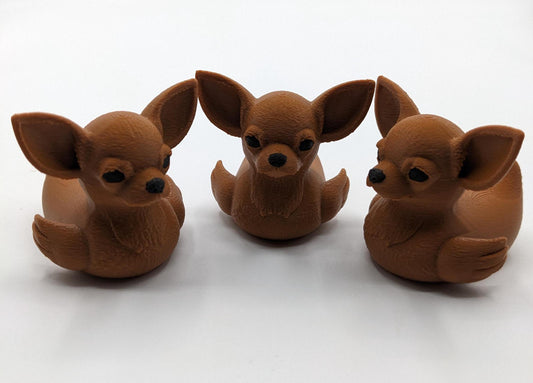 Meet the Cute Chihuahua Duck, a delightful and quirky 3D-printed hybrid figurine that combines the sassy charm of a Chihuahua with the playful personality of a duck! This adorable design is perfect for dog lovers, Chihuahua fans, Jeep duck collectors, or anyone who loves unique and creative decor. Whether perched on your desk, Jeep dash, displayed on a shelf, or given as a memorable gift, this Chihuahua Duck is guaranteed to bring joy and start conversations.