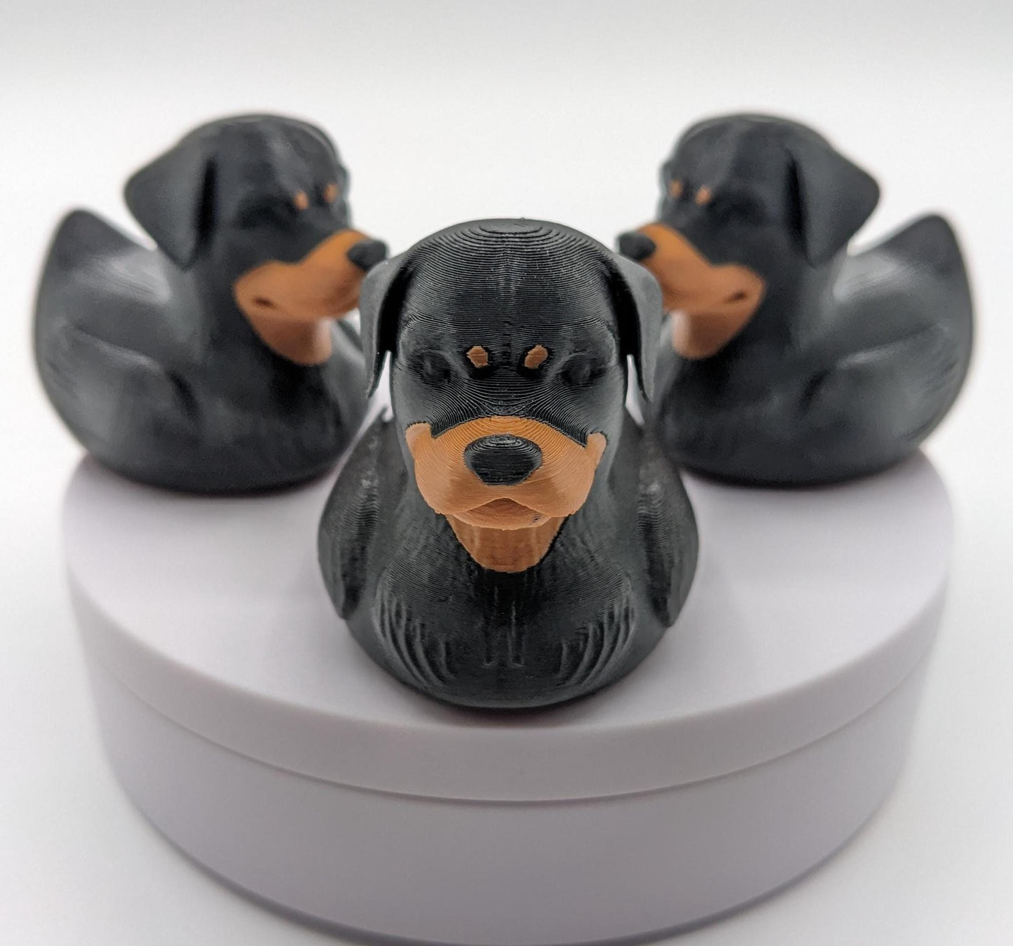 Introducing the Wonderful Rottweiler Dog Duck, a playful and unique 3D-printed creation that combines the strength and loyalty of a Rottweiler with the whimsical charm of a rubber duck! Perfect for Rottweiler enthusiasts, Jeep duck collectors, all duck collectors, or anyone who loves quirky and creative designs, this hybrid piece is sure to bring joy to your home or make the perfect gift for someone special.