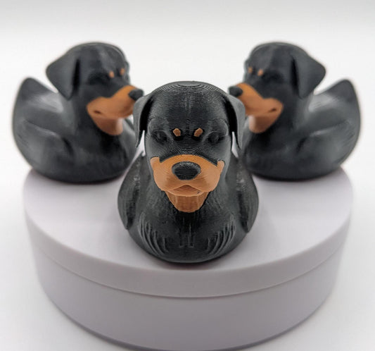 Introducing the Wonderful Rottweiler Dog Duck, a playful and unique 3D-printed creation that combines the strength and loyalty of a Rottweiler with the whimsical charm of a rubber duck! Perfect for Rottweiler enthusiasts, Jeep duck collectors, all duck collectors, or anyone who loves quirky and creative designs, this hybrid piece is sure to bring joy to your home or make the perfect gift for someone special.