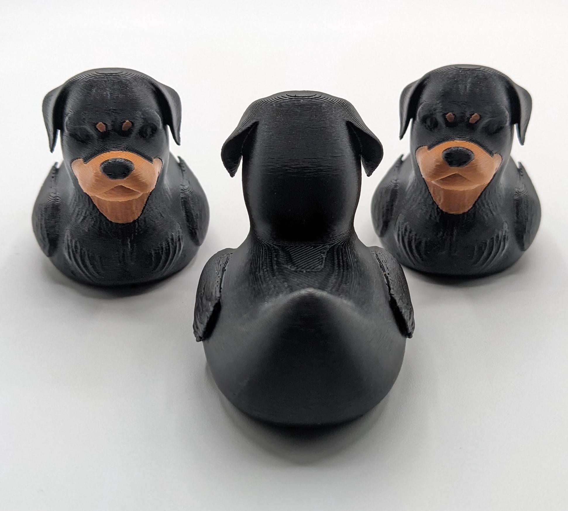 Introducing the Wonderful Rottweiler Dog Duck, a playful and unique 3D-printed creation that combines the strength and loyalty of a Rottweiler with the whimsical charm of a rubber duck! Perfect for Rottweiler enthusiasts, Jeep duck collectors, all duck collectors, or anyone who loves quirky and creative designs, this hybrid piece is sure to bring joy to your home or make the perfect gift for someone special.