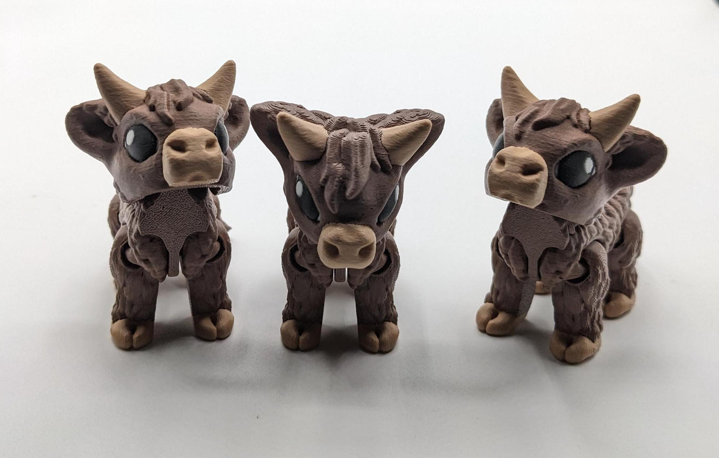 Articulated Baby Highland Cow Fidget Toy