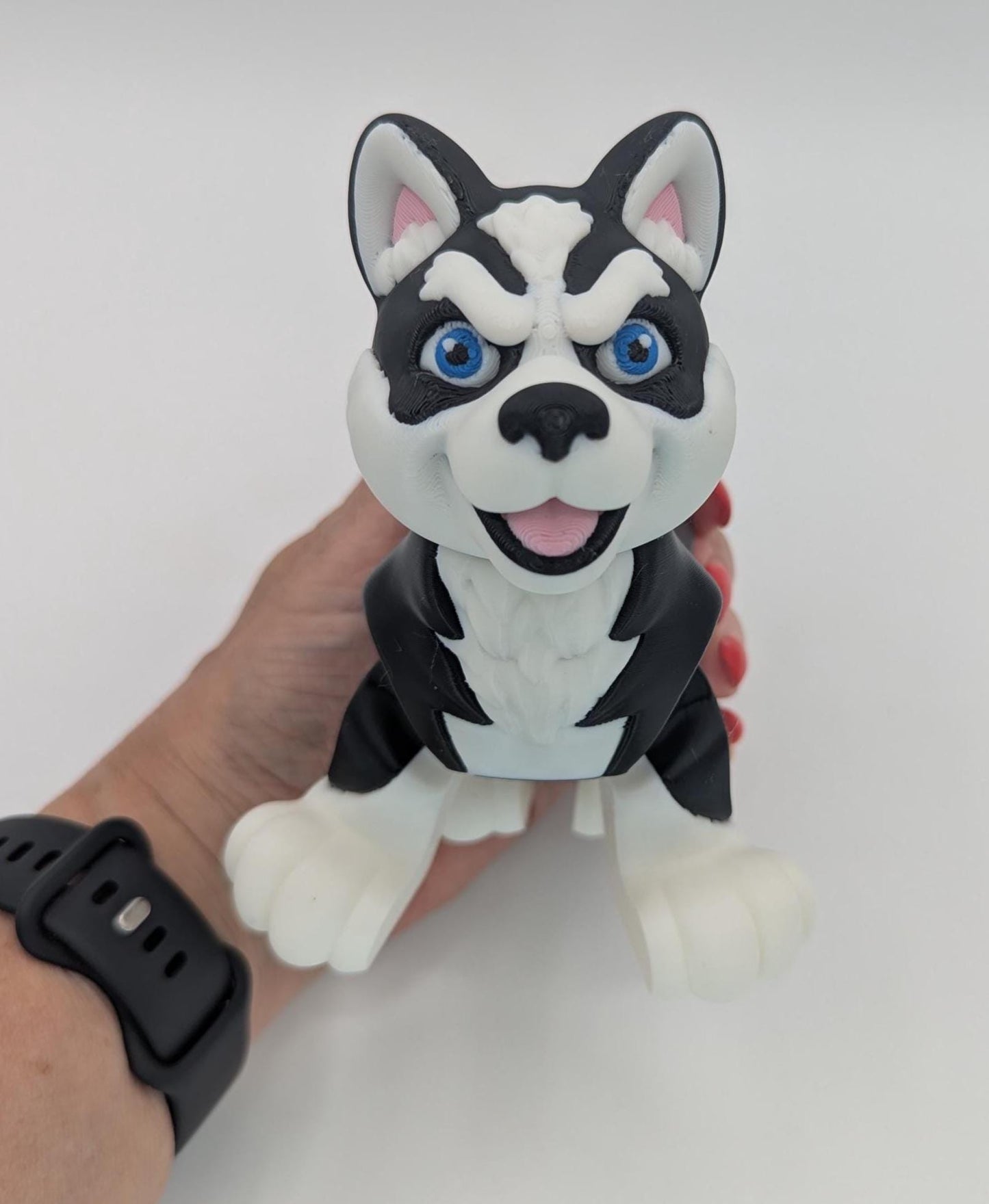 Articulated Baby Husky Dog Toy Figurine