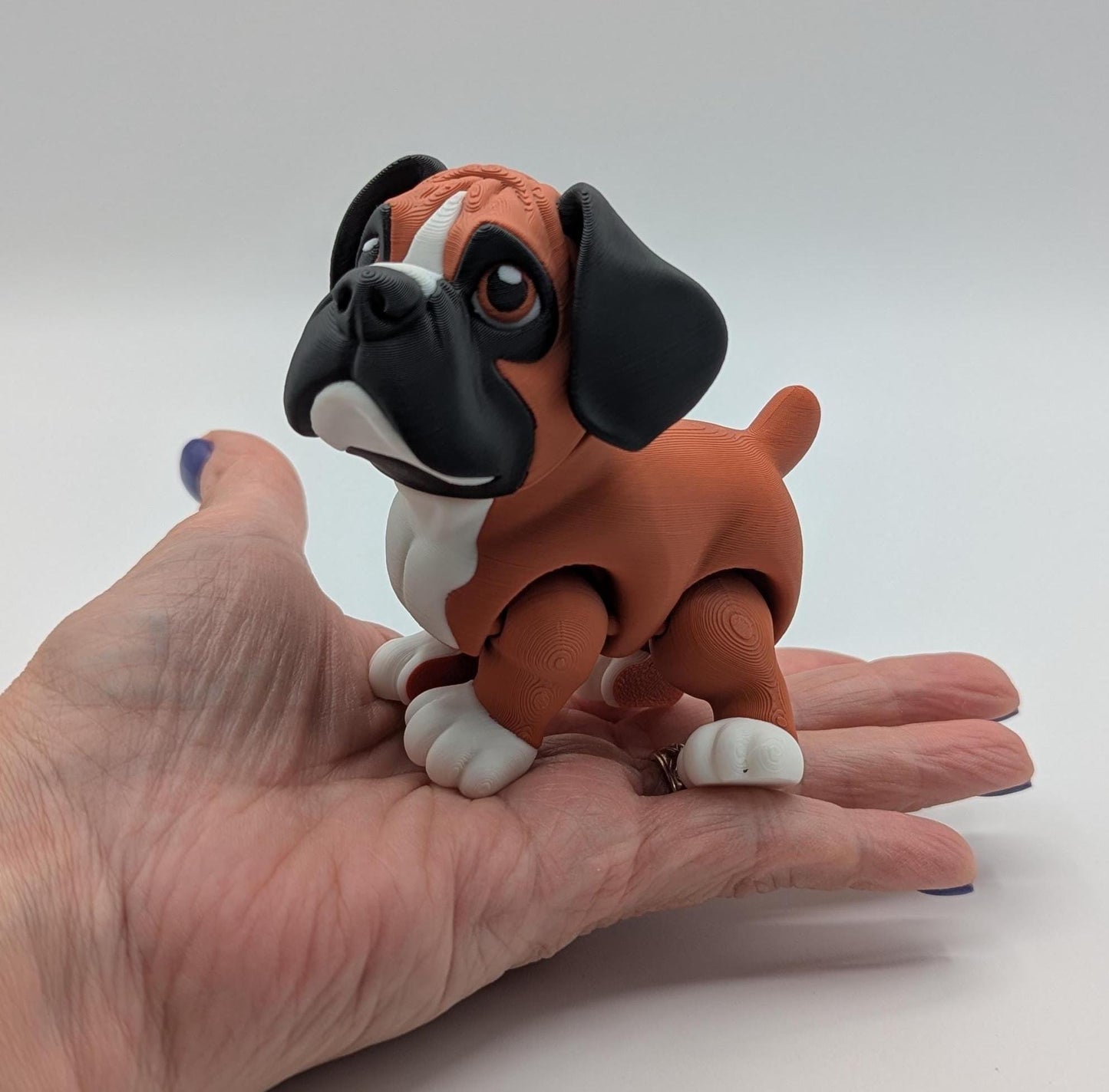 Loveable Articulated Boxer Puppy Figurine Toy