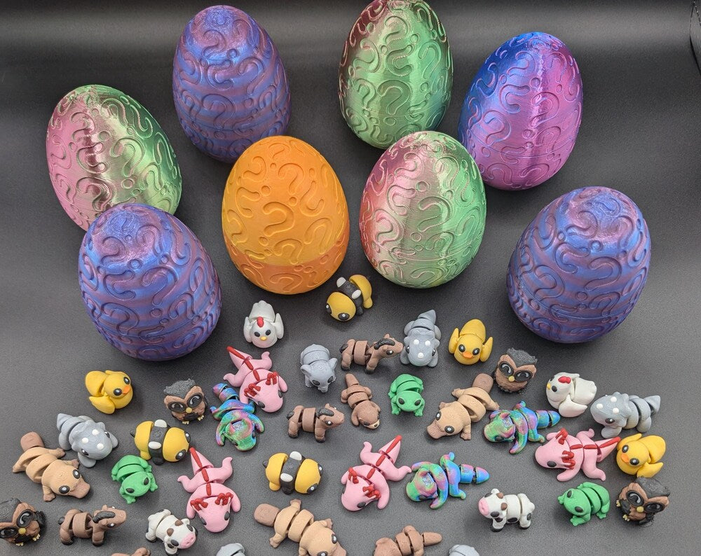 Mystery Egg with Mini 3D printed Articulating Animals