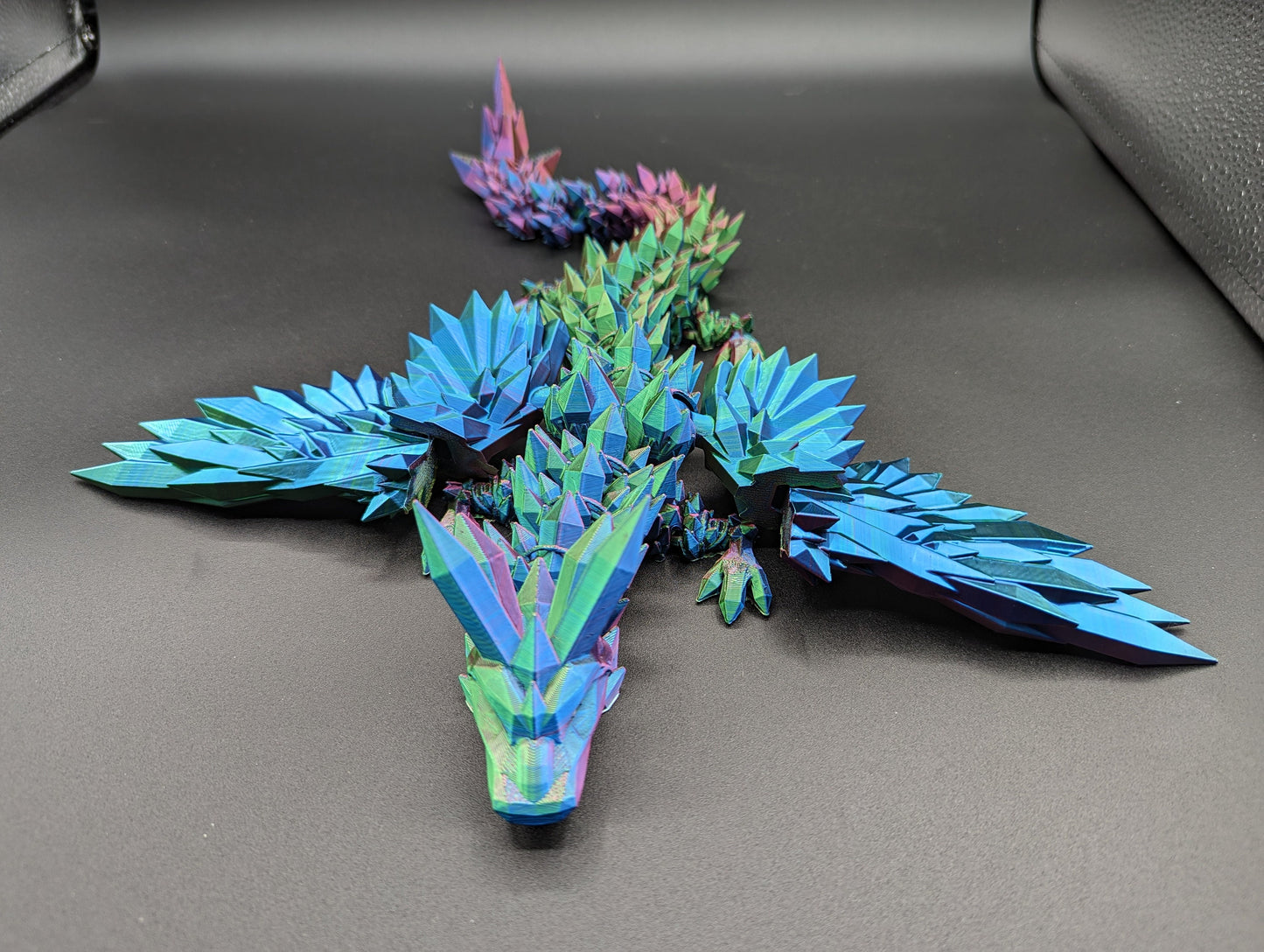 Winged crystal Dragon Cinderwing gothic desk toy Fidget Mythical toy