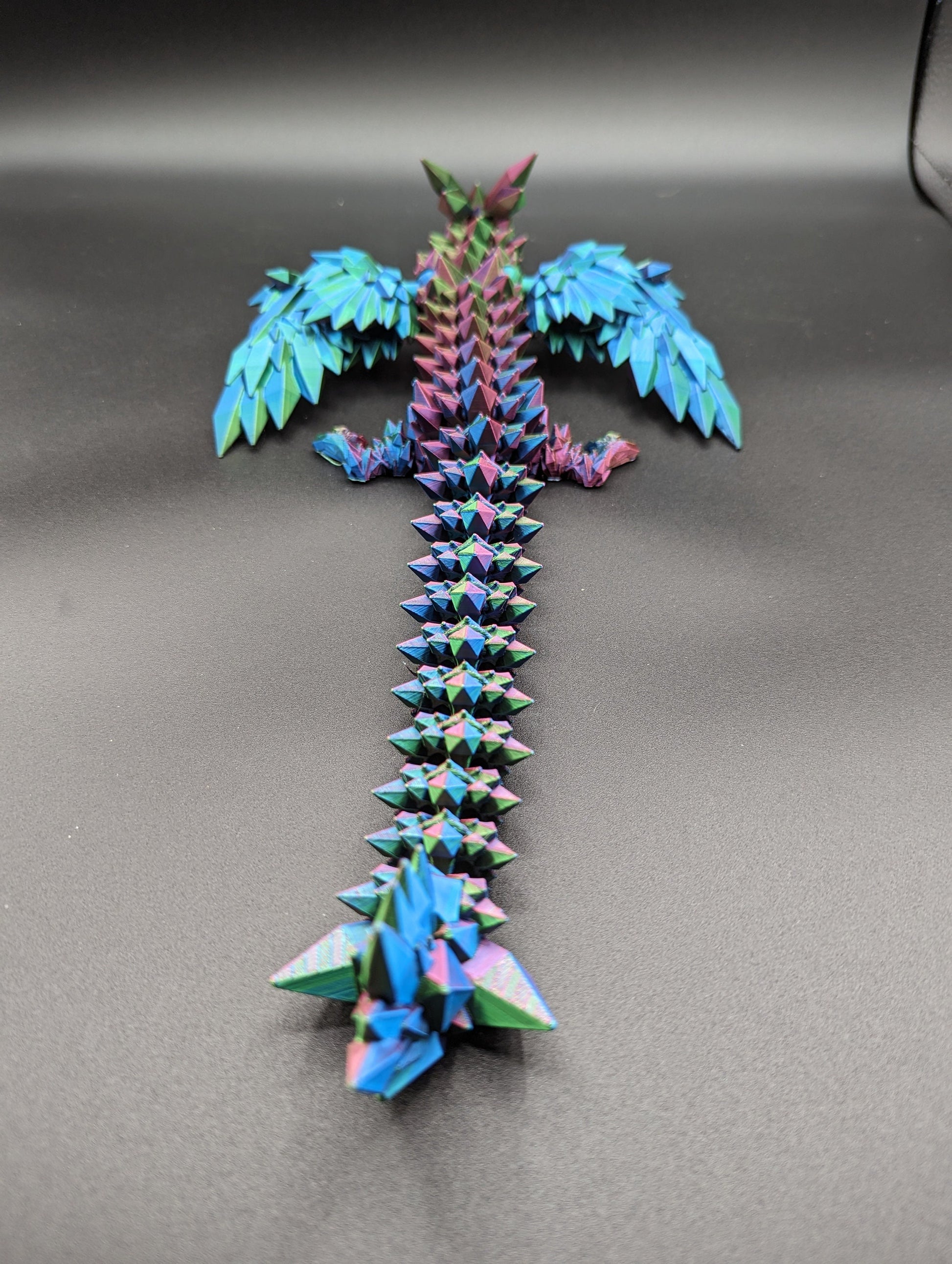 Winged crystal Dragon Cinderwing gothic desk toy Fidget Mythical toy