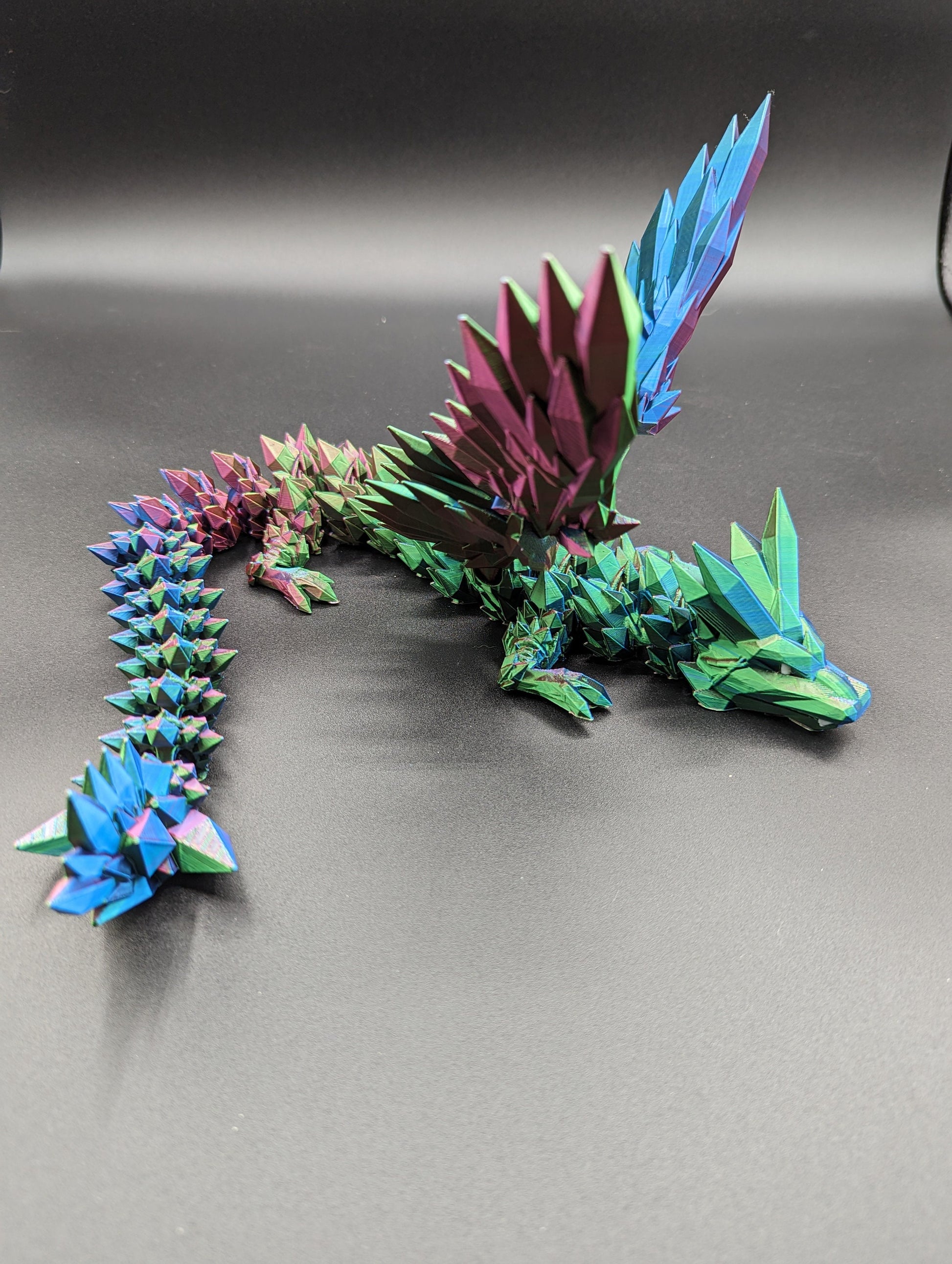 Winged crystal Dragon Cinderwing gothic desk toy Fidget Mythical toy