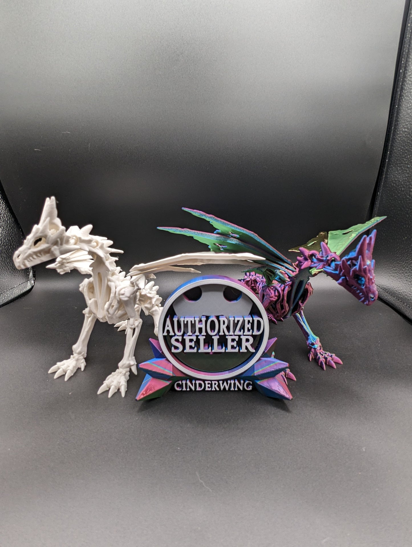 wraith Dragon Cinderwing gothic desk toy Fidget Mythical toy