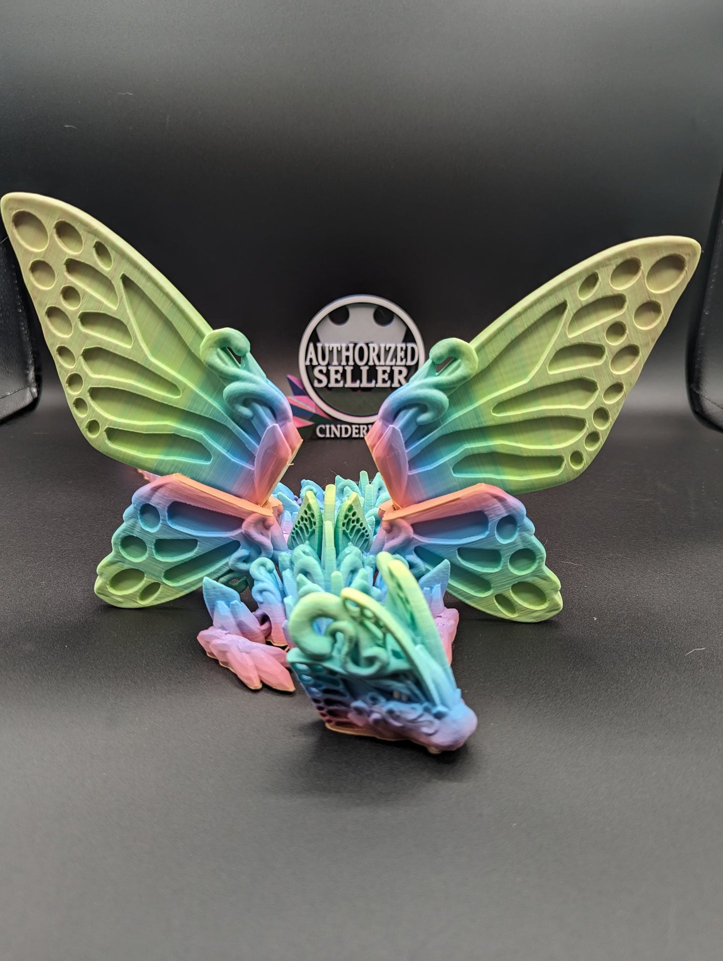 wraith Dragon Cinderwing gothic desk toy Fidget Mythical toy