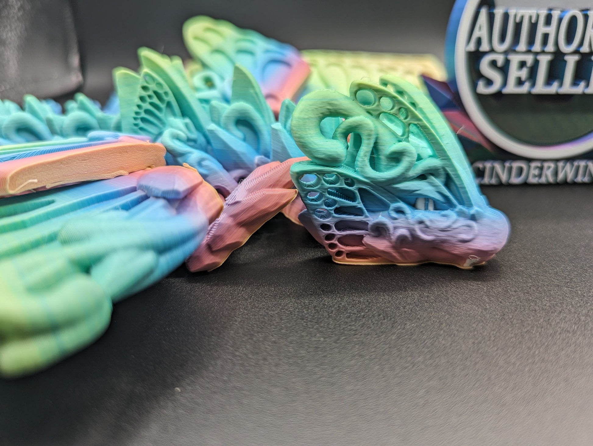 wraith Dragon Cinderwing gothic desk toy Fidget Mythical toy