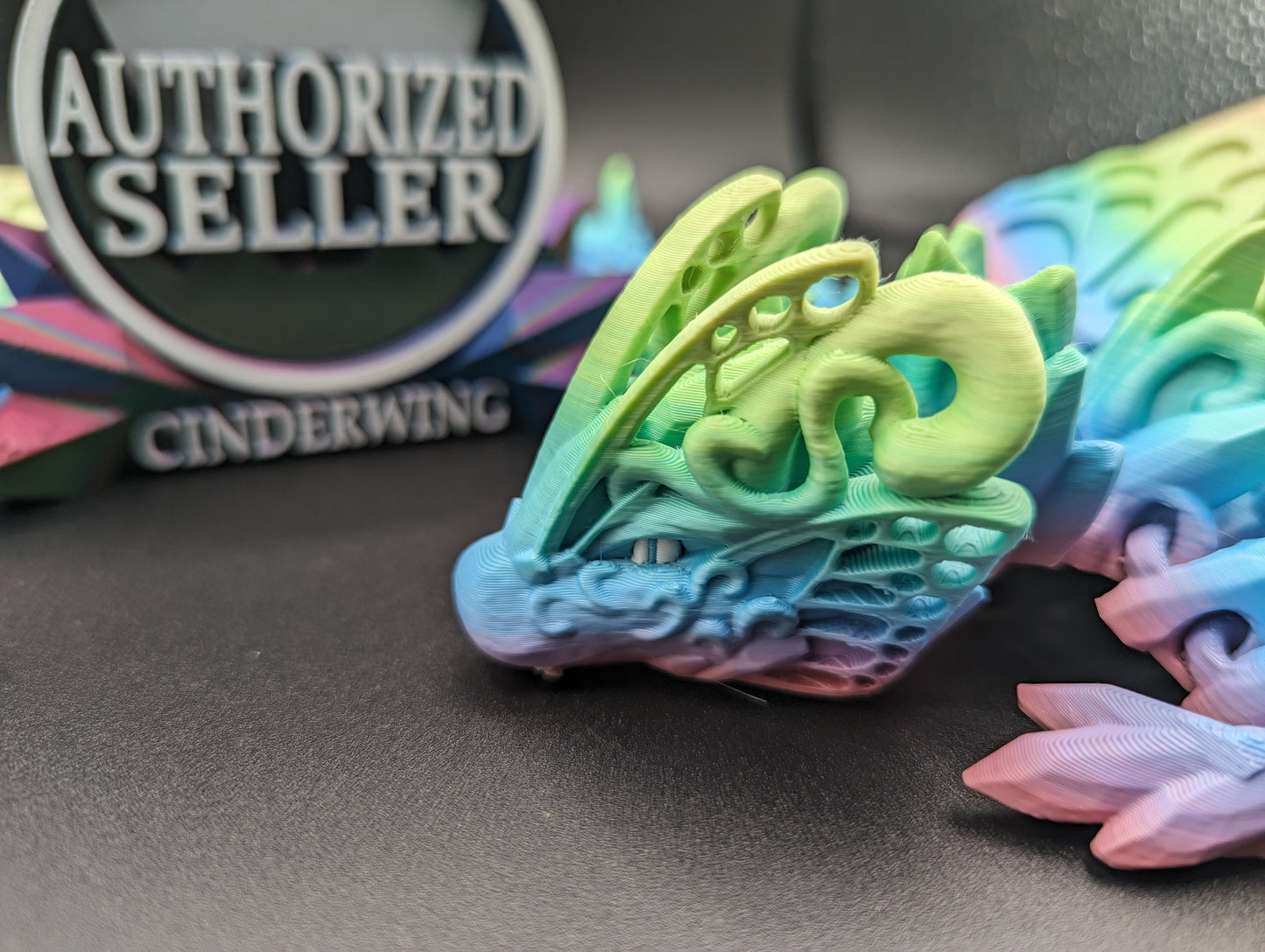 wraith Dragon Cinderwing gothic desk toy Fidget Mythical toy