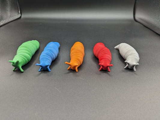 Slug 3D Printed Articulated Slug, desk toy fidget toy gift 3d print, back to school gift Slinky Slug Flexi Flexi Pet Snail 3d