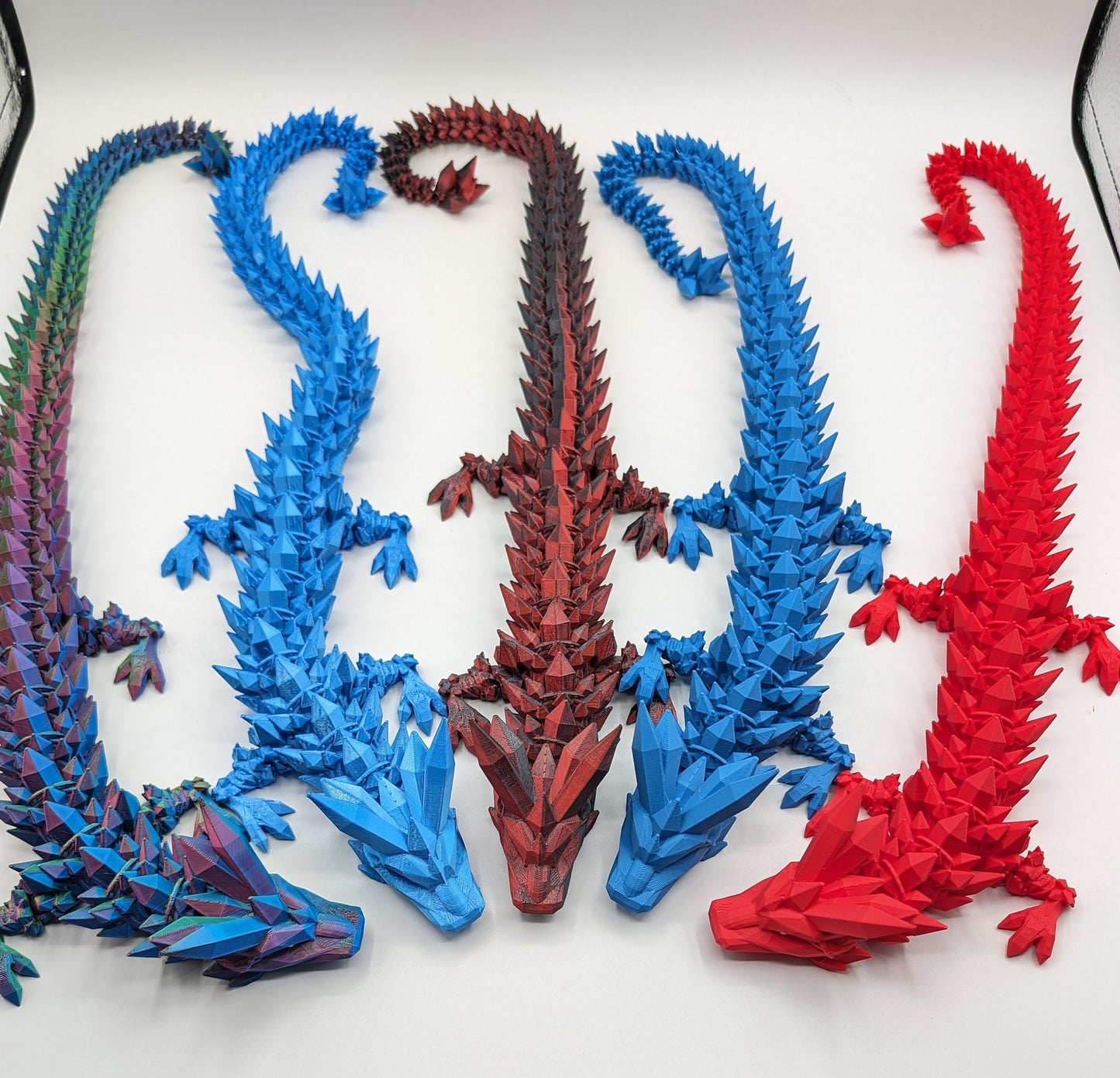 Dragon Crystal Dragon 3d printed Dragon Articulated Dragon 3D Printed Sensory Stress Fidget Articulated Crystal Dragon Fidget dragon fidget