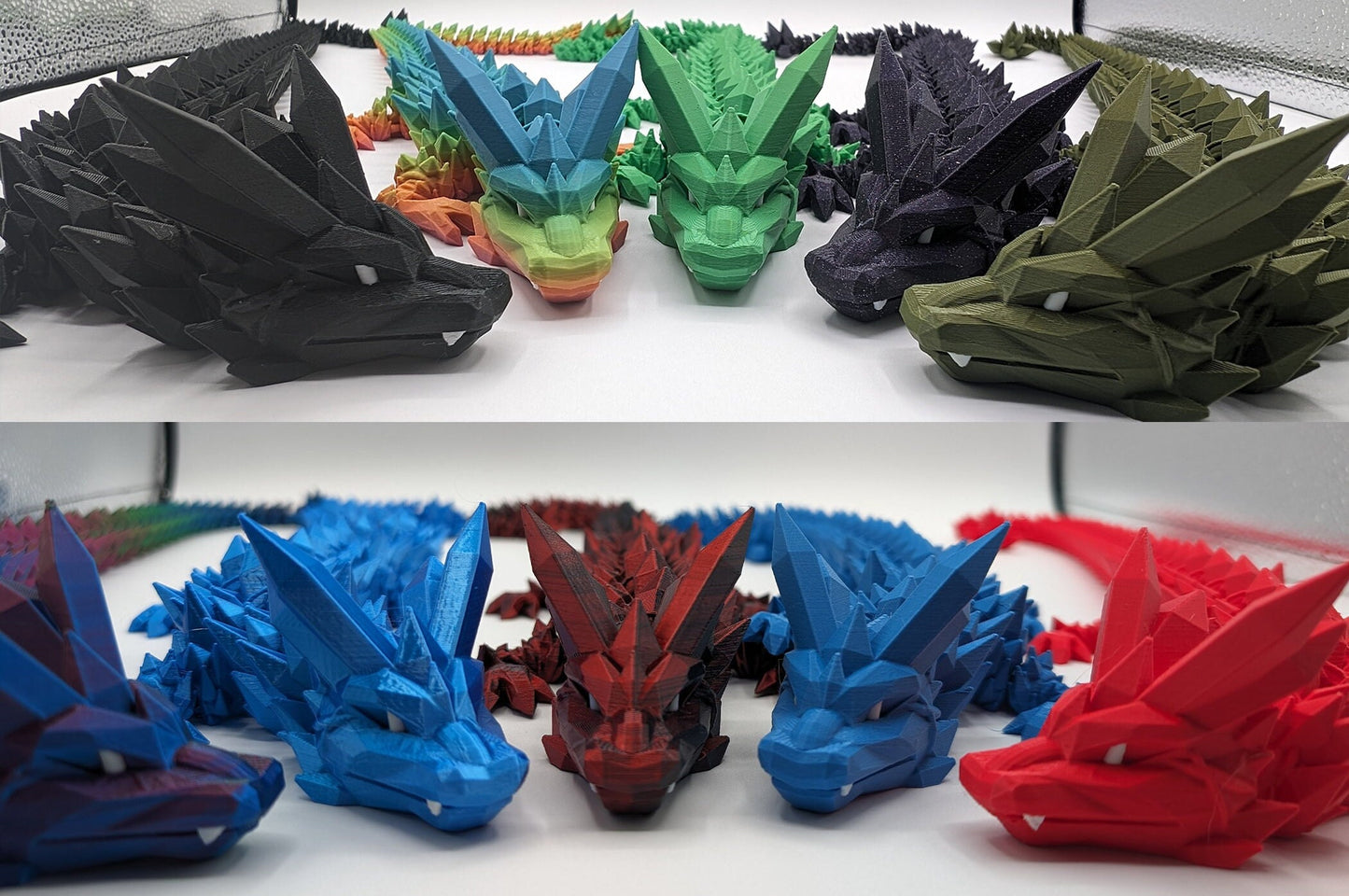 Dragon Crystal Dragon 3d printed Dragon Articulated Dragon 3D Printed Sensory Stress Fidget Articulated Crystal Dragon Fidget dragon fidget