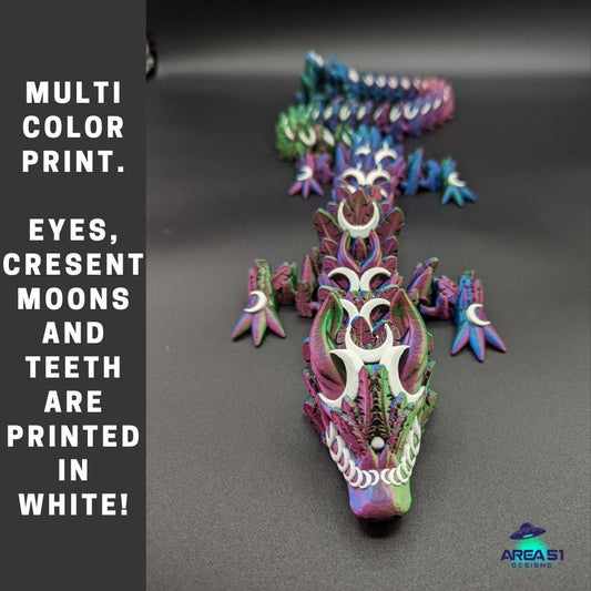 Introducing our Mystical Lunar Dragon, a captivating piece perfect for fantasy lovers and collectors alike. This ethereal dragon is designed to add a touch of magic and wonder to any space.