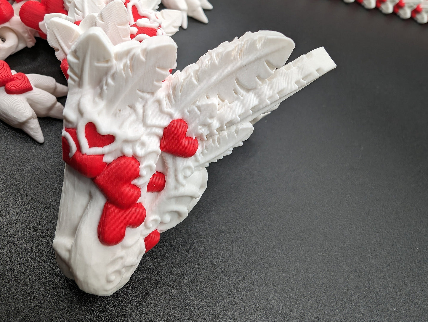 Valentine Dragon Light Heart Dragon Articulating Bookshelf Decor Valentine's Dragon Gift Valentines Day 3d printed Multicolor