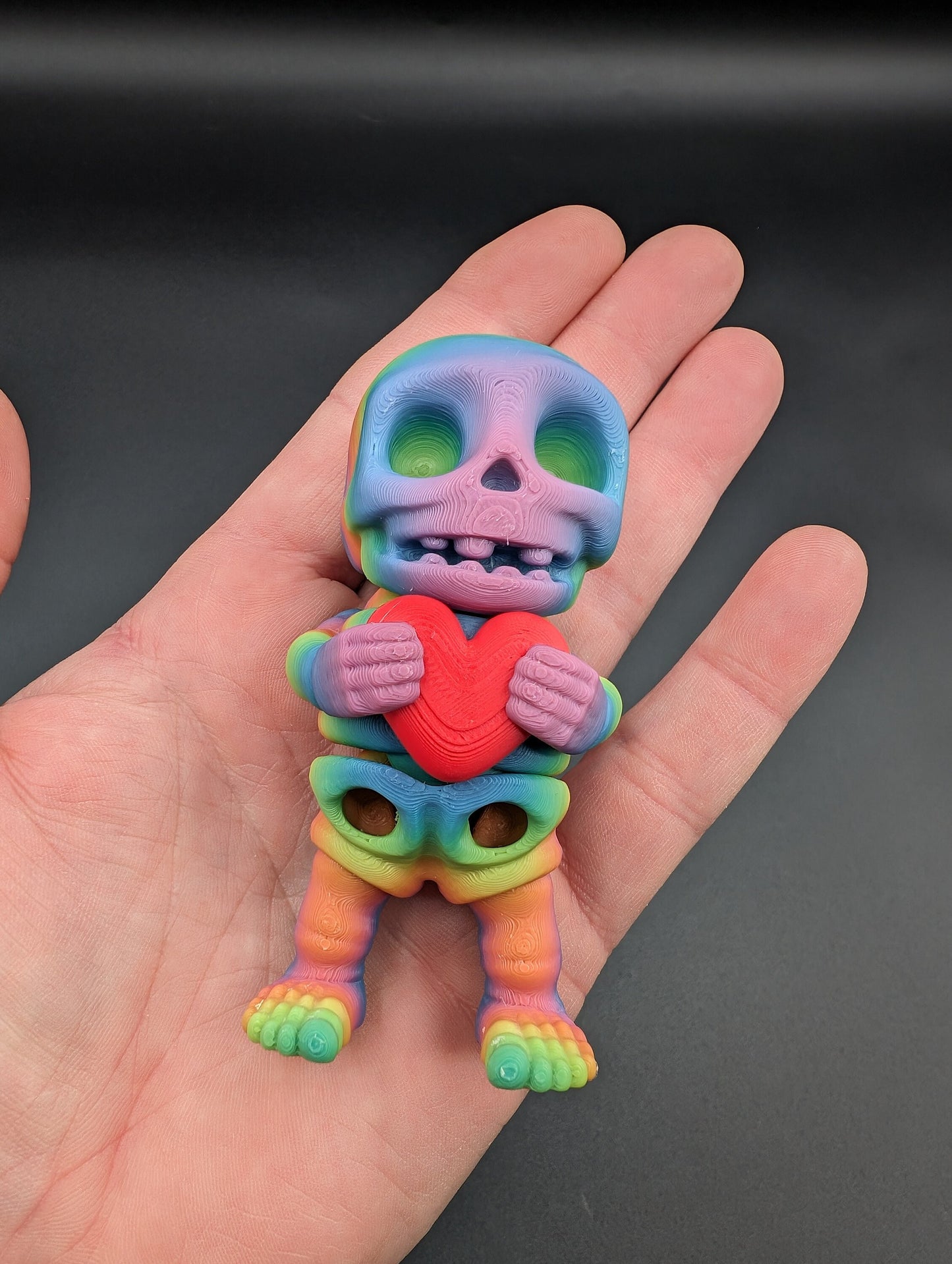 Skeleton Valentine's Tiny Skeleton Valentine 3D Printed Articulated Tiny Toy Unique Romantic Gift for Stress Relief