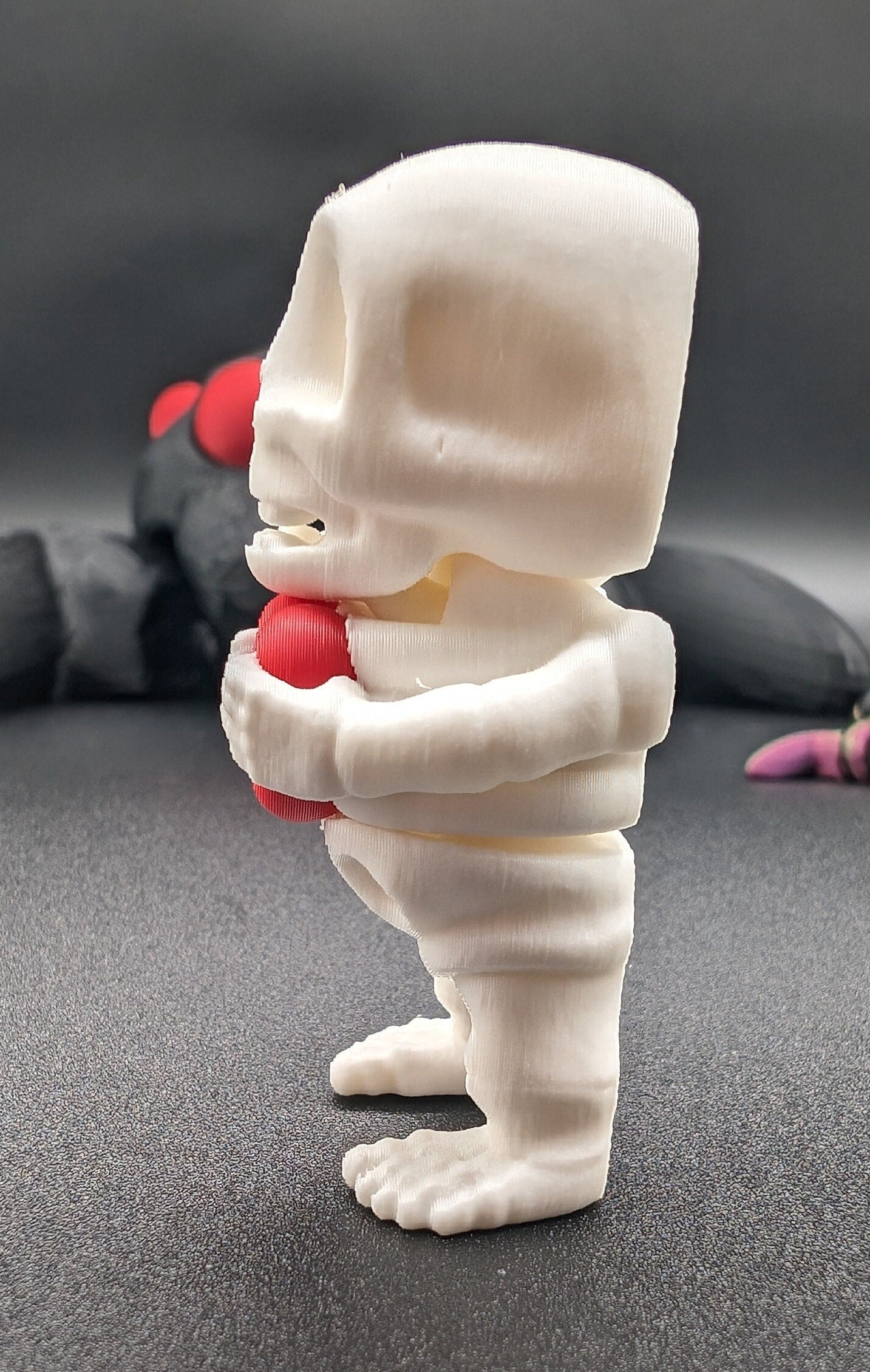 Skeleton Valentine&#39;s Tiny Skeleton Valentine 3D Printed Articulated Tiny Toy Unique Romantic Gift for Stress Relief