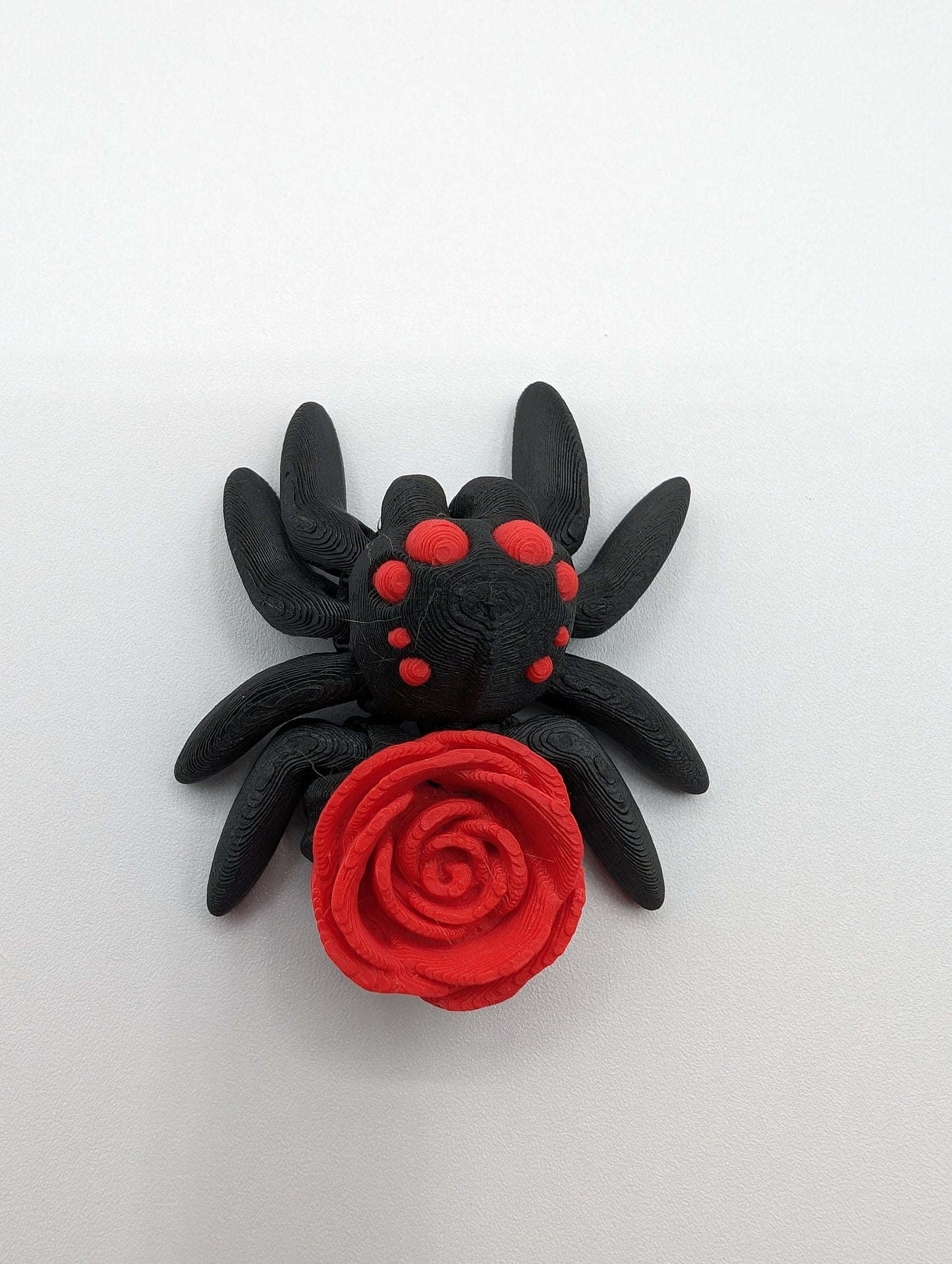 Rose TINY ARTICULATING SPIDER Fidget Toy Desk Stress Toy Valentine 3D Printed Articulated Tiny Toy Unique Romantic Gift Stress Relief
