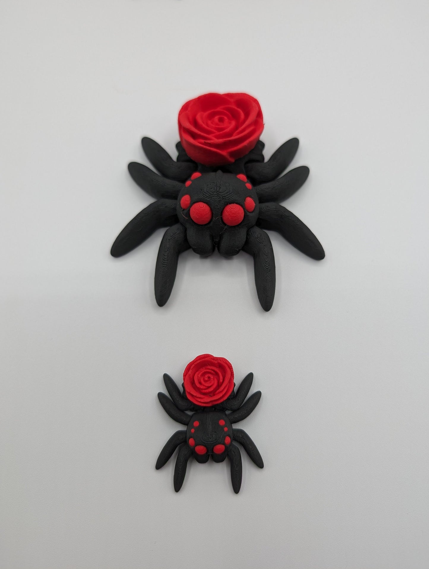 Rose TINY ARTICULATING SPIDER Fidget Toy Desk Stress Toy Valentine 3D Printed Articulated Tiny Toy Unique Romantic Gift Stress Relief