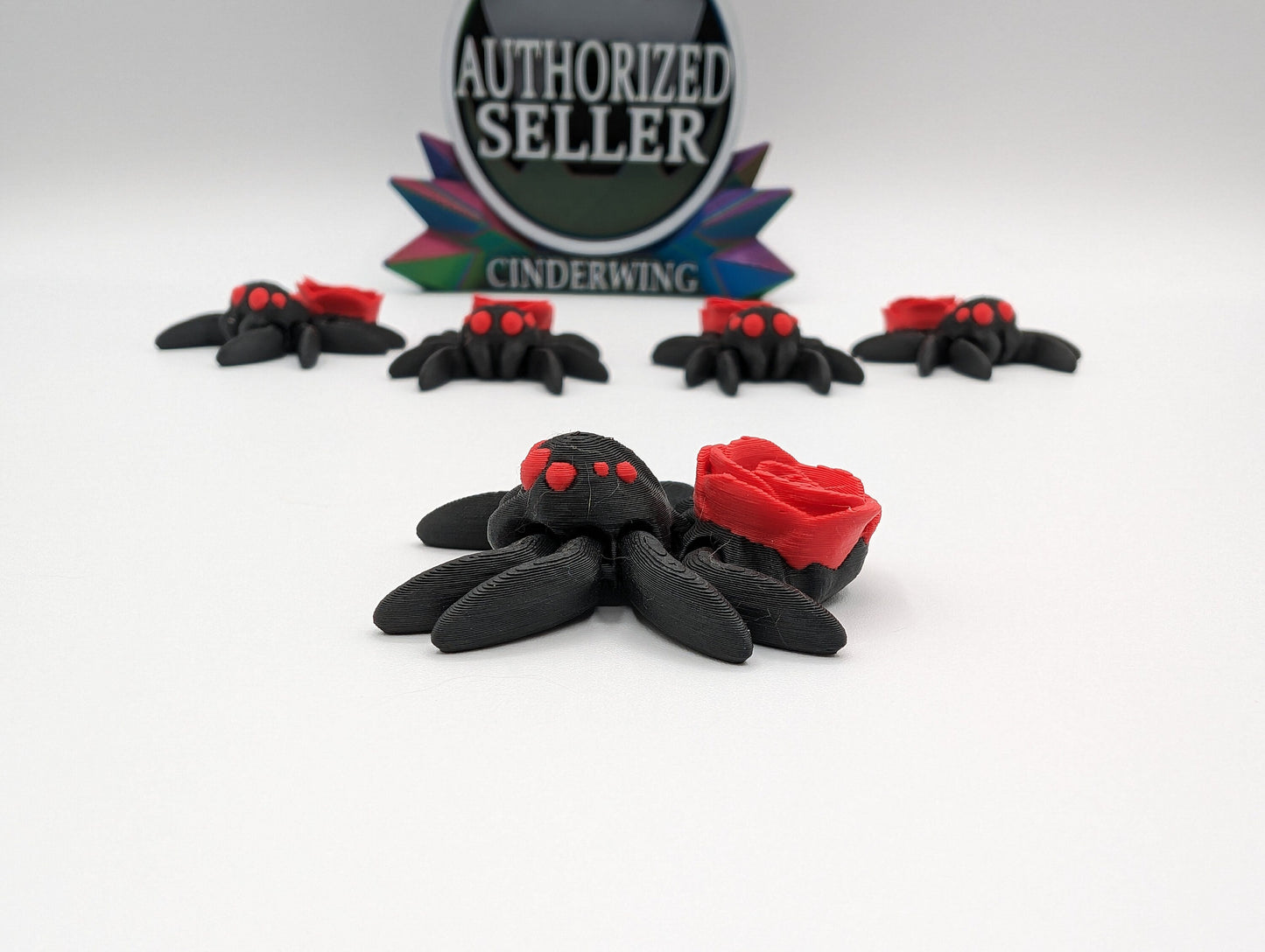 Rose TINY ARTICULATING SPIDER Fidget Toy Desk Stress Toy Valentine 3D Printed Articulated Tiny Toy Unique Romantic Gift Stress Relief