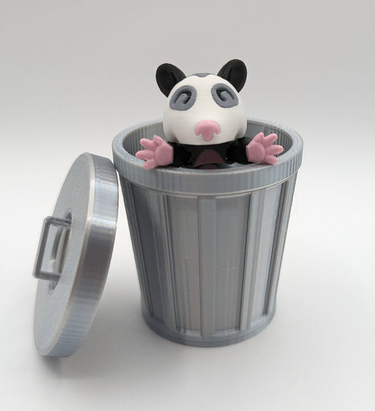 Possum with Trash Can Fidget Toy - 3D Printed Cute Stress Relief