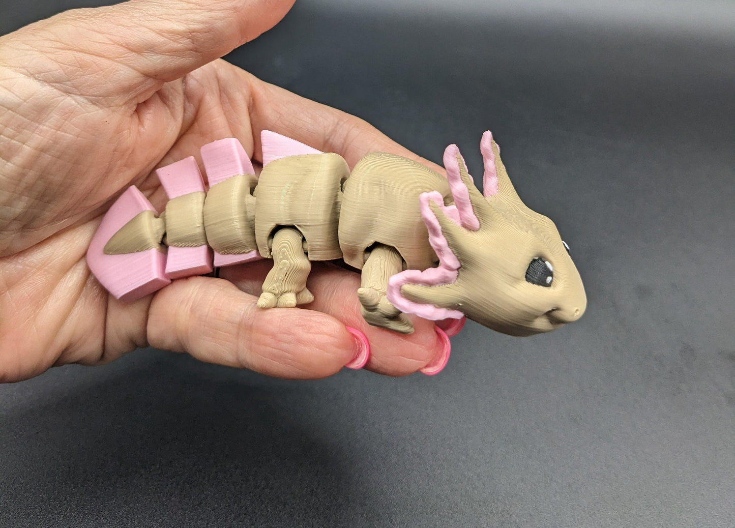 Adorable Mini Axolotl 3D Printed Articulated Toy or Keychain