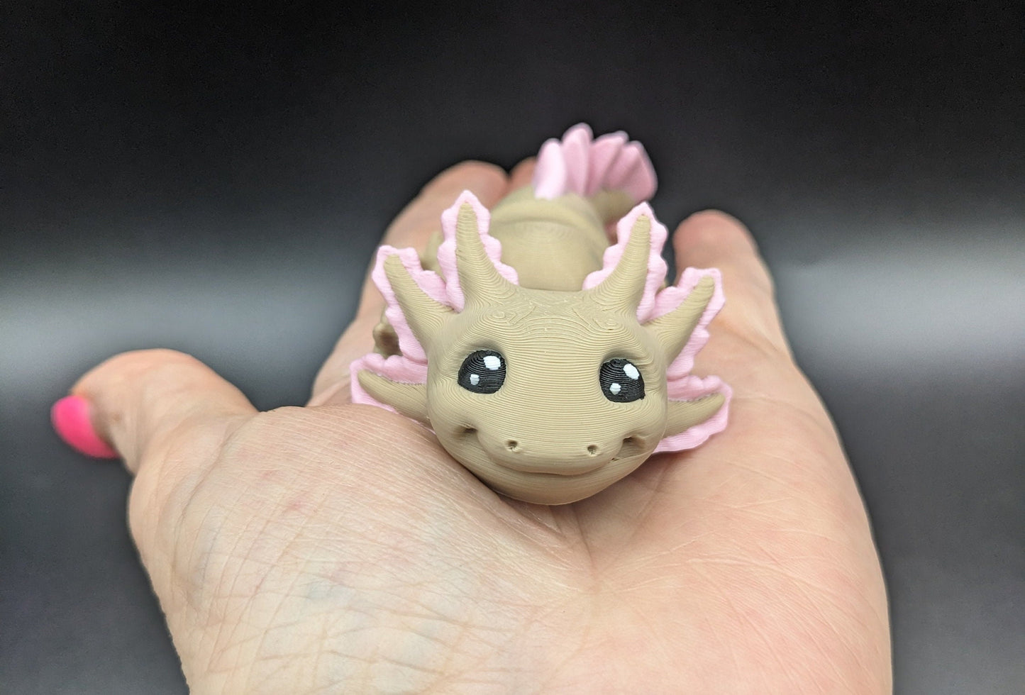 Adorable Mini Axolotl 3D Printed Articulated Toy or Keychain