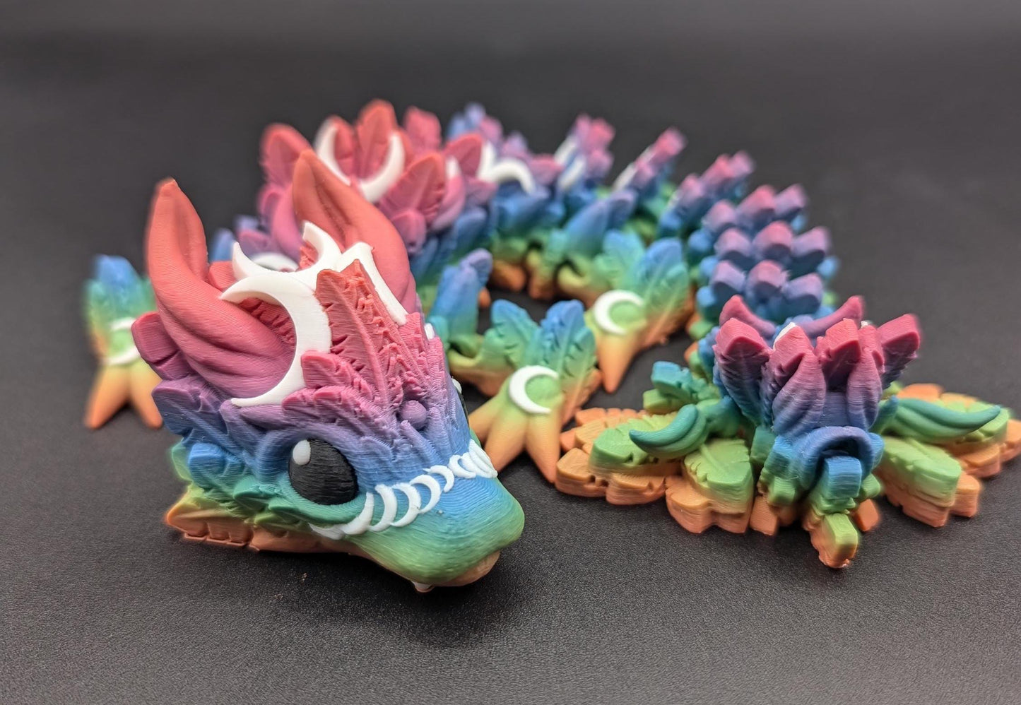 Baby Lunar Dragon 3d printed Dragon Articulated Dragon 3D Printed Sensory Stress Fidget Articulated Crystal Dragon Fidget dragon fidget