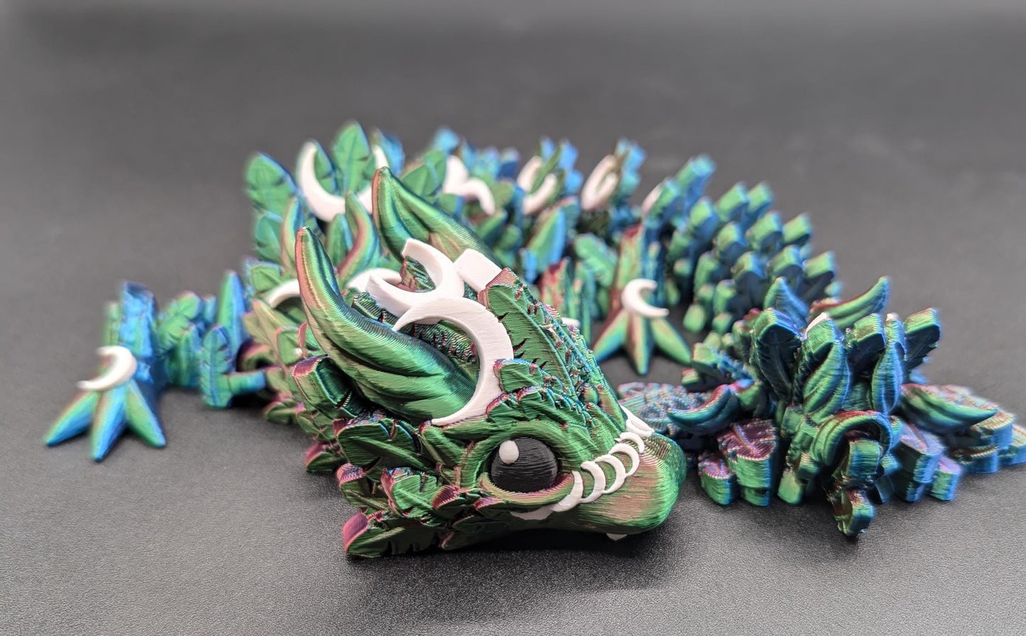 Baby Lunar Dragon 3d printed Dragon Articulated Dragon 3D Printed Sensory Stress Fidget Articulated Crystal Dragon Fidget dragon fidget