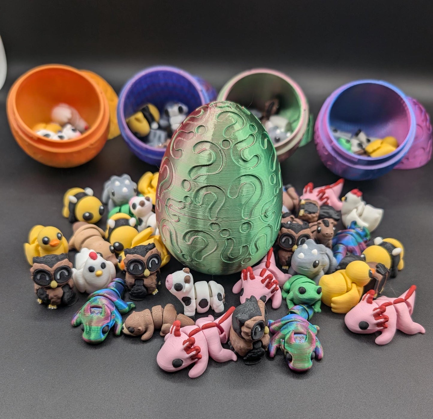 Mystery Egg with Mini 3D printed Articulating Animals