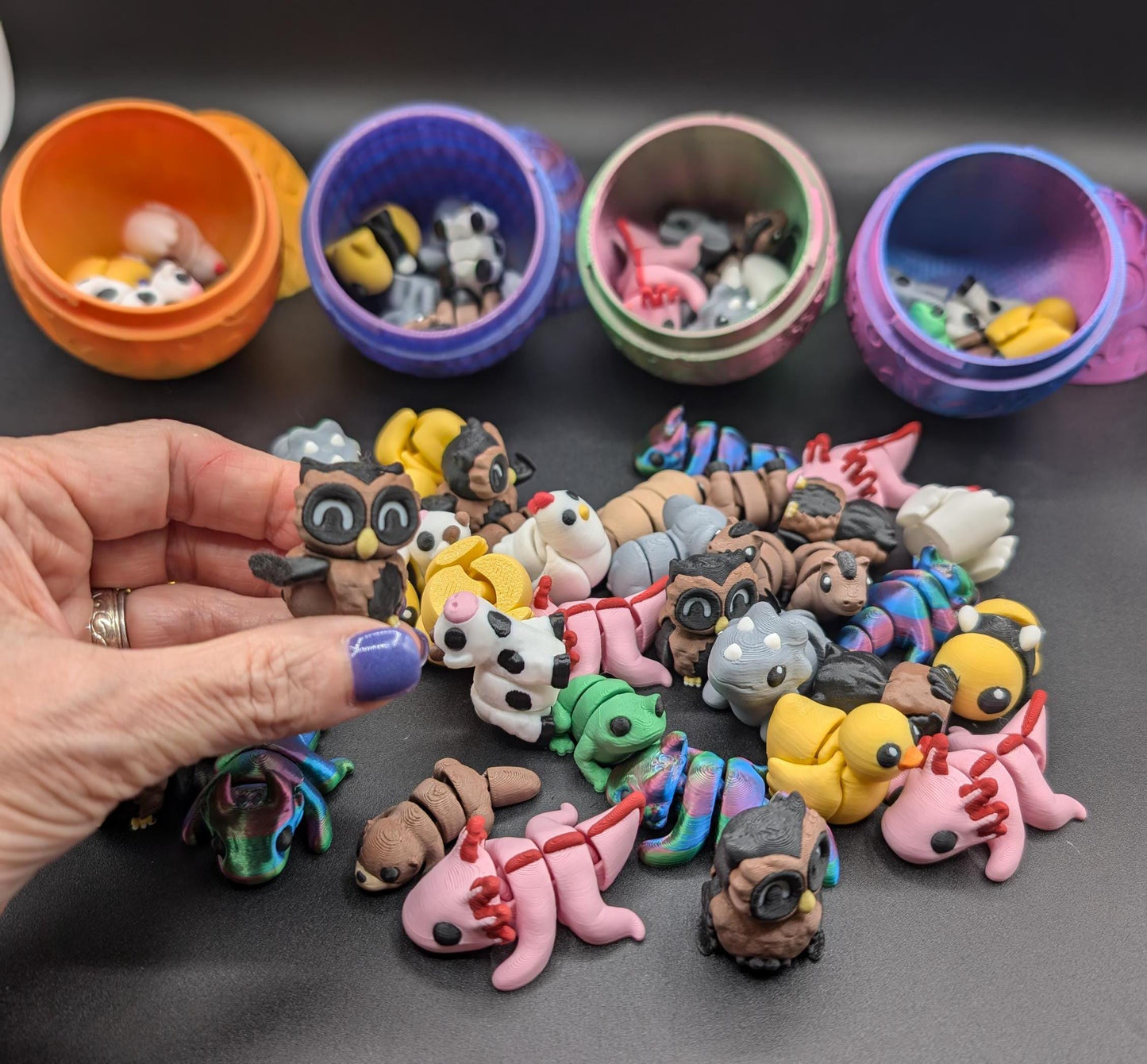 Mystery Egg with Mini 3D printed Articulating Animals
