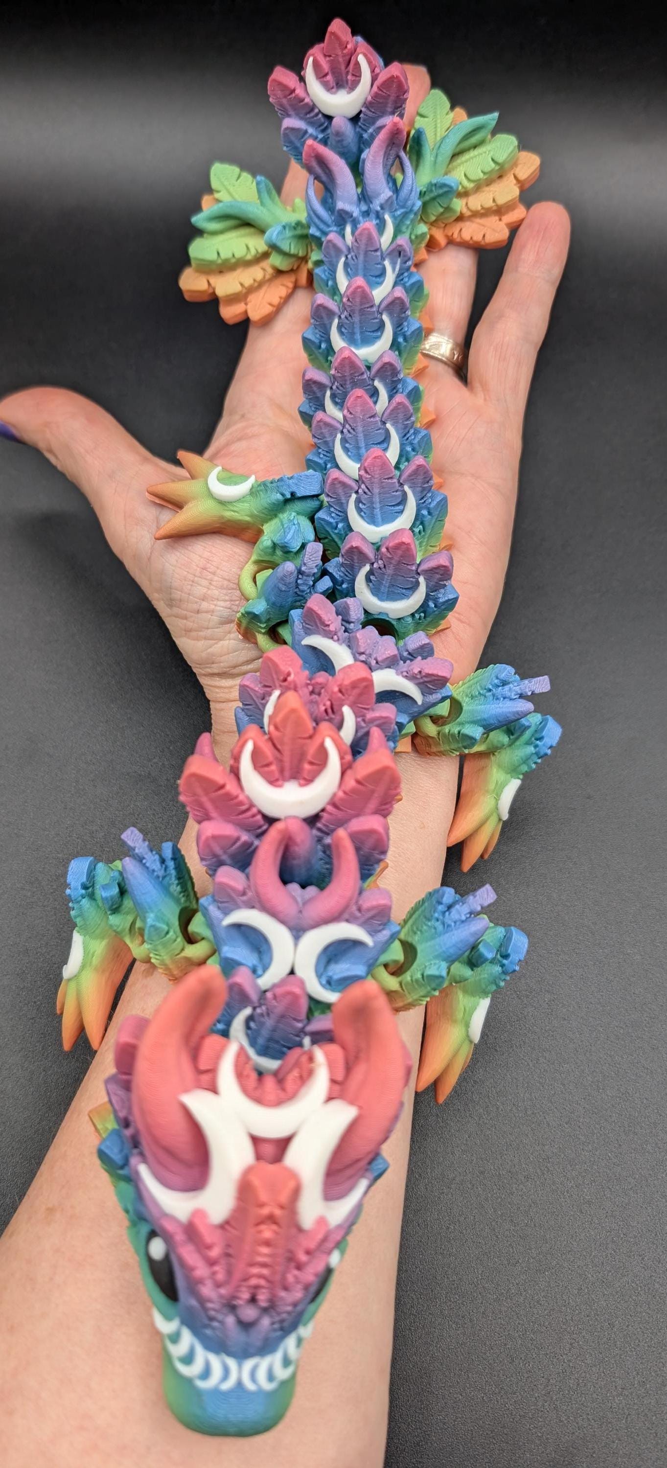 Baby Lunar Dragon 3d printed Dragon Articulated Dragon 3D Printed Sensory Stress Fidget Articulated Crystal Dragon Fidget dragon fidget